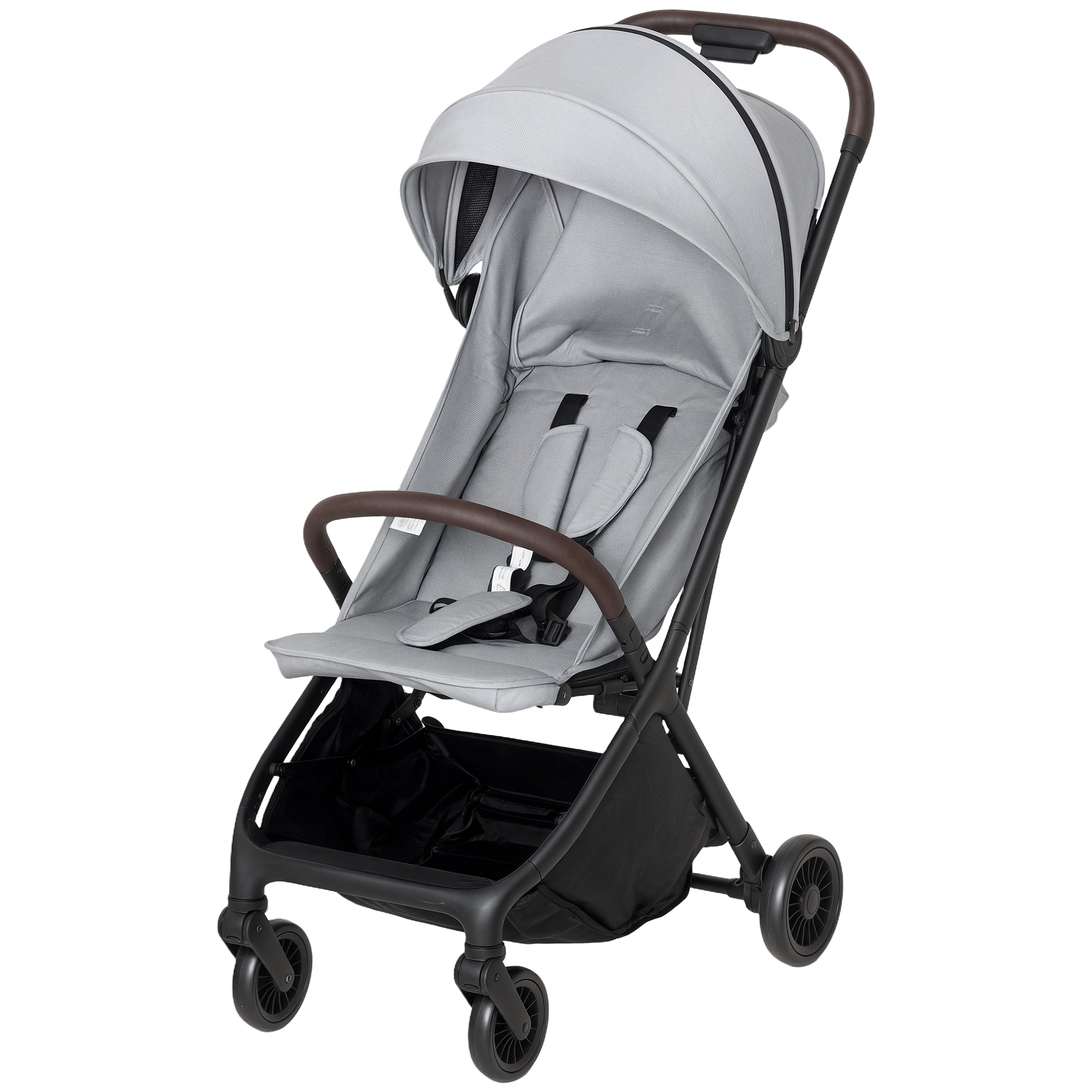 ROWNELL Foldable Baby Stroller Aluminium Lightweight Pushchair - Light Grey - Life Essentials