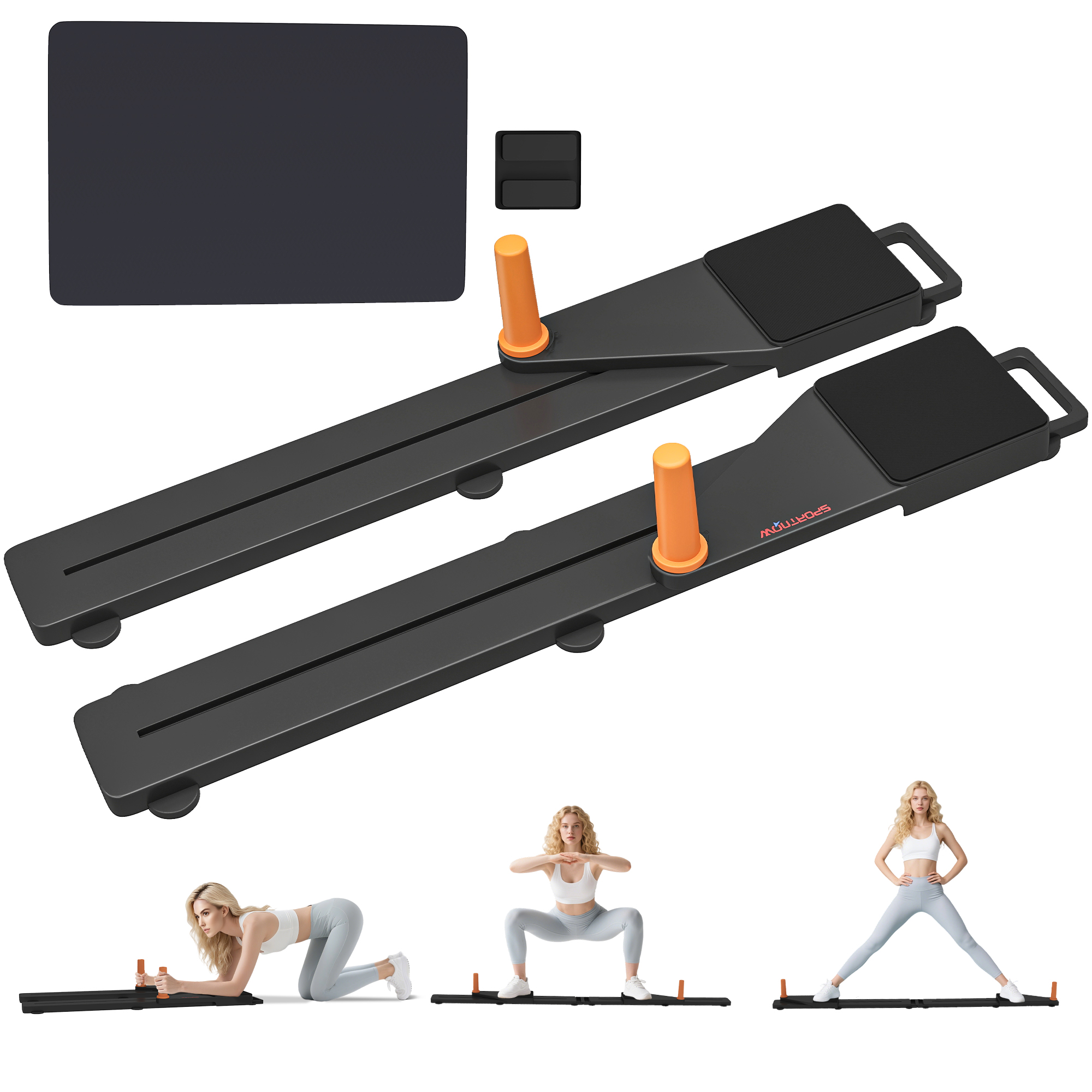 TERVIN Push Up Board Portable Dual Glide Fitness Trainer - Black - Set of 2 - Life Essentials