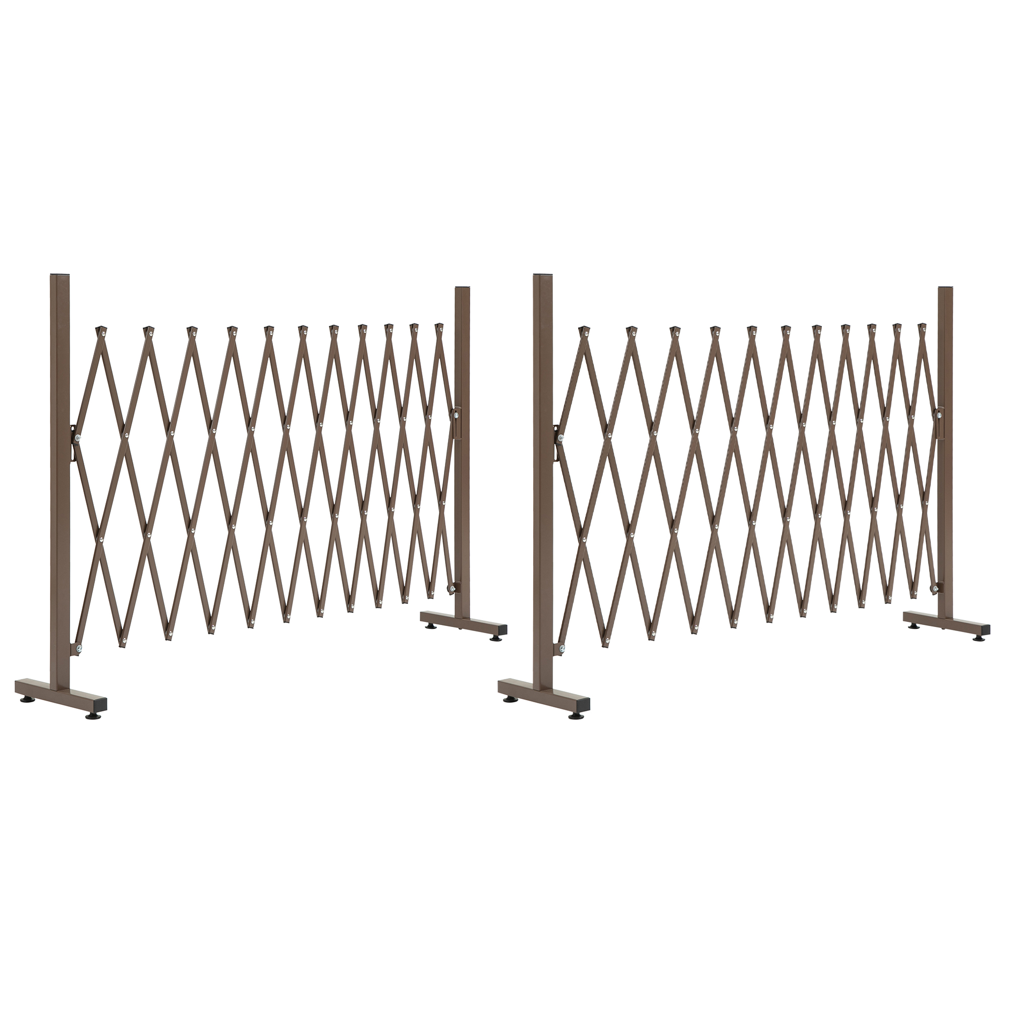 NORIX Garden Fence Aluminium Expandable Freestanding Picket Fence - Set of 2 - Brown - Life Essentials