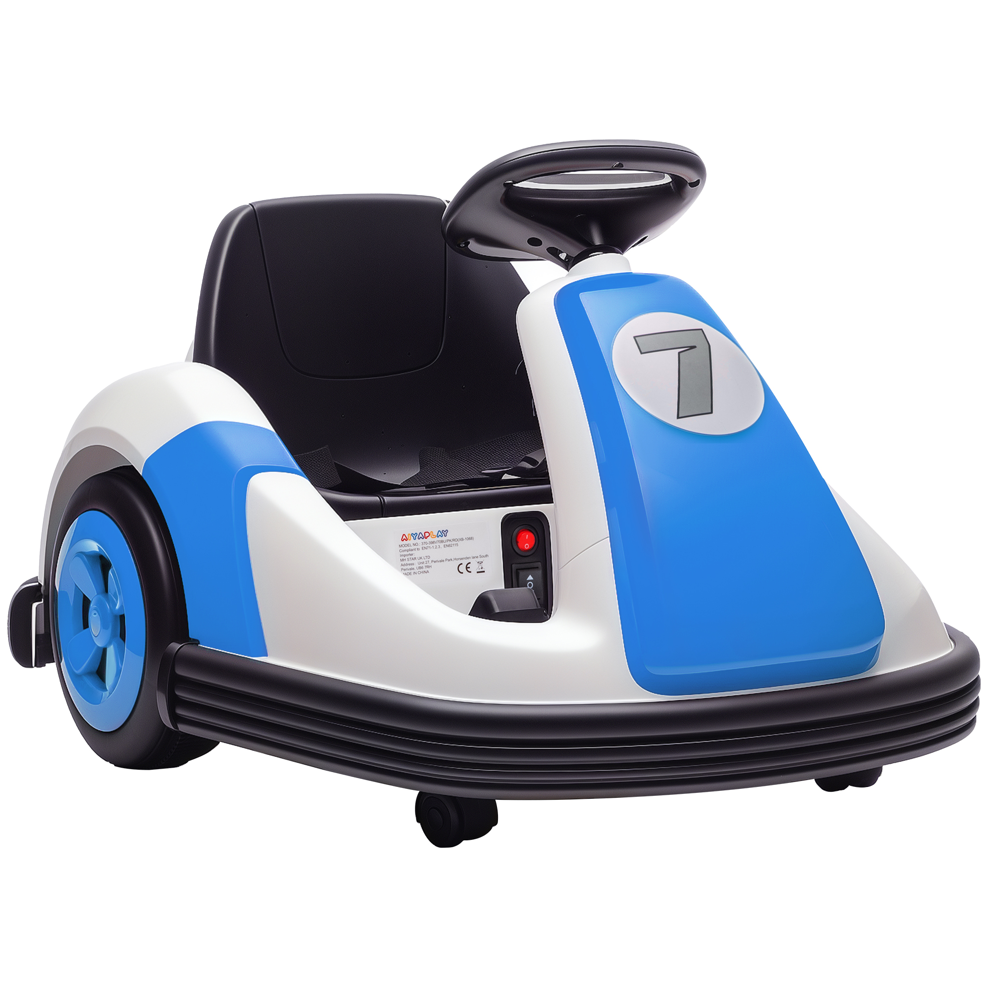 WICKNOR Kids Electric Bumper Car 360 Degree Rotation For 3-8 Years Old - Blue - Life Essentials