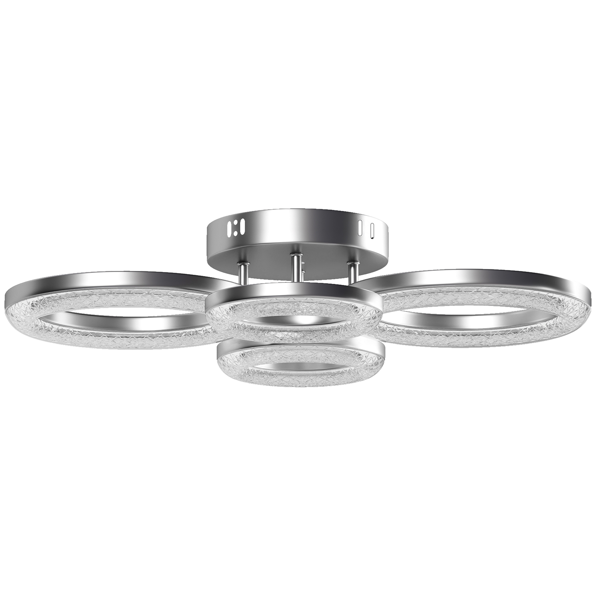 ULVARA LED Ceiling Light Metal Modern 4 Rings with Wall Switch - Silver - Life Essentials