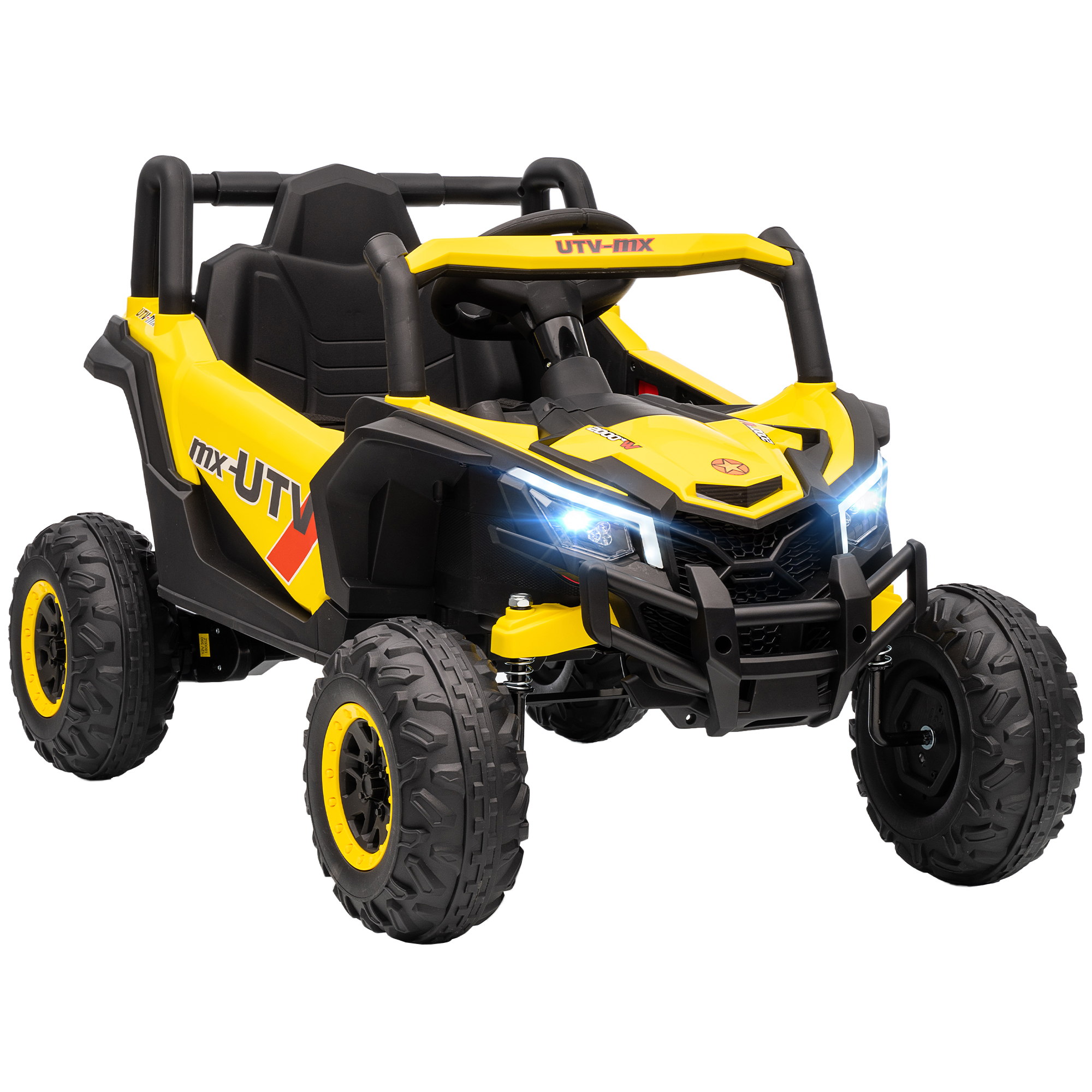 BRANOR Kids Electric Ride On Car 12V with Remote and Suspension - Yellow - Life Essentials