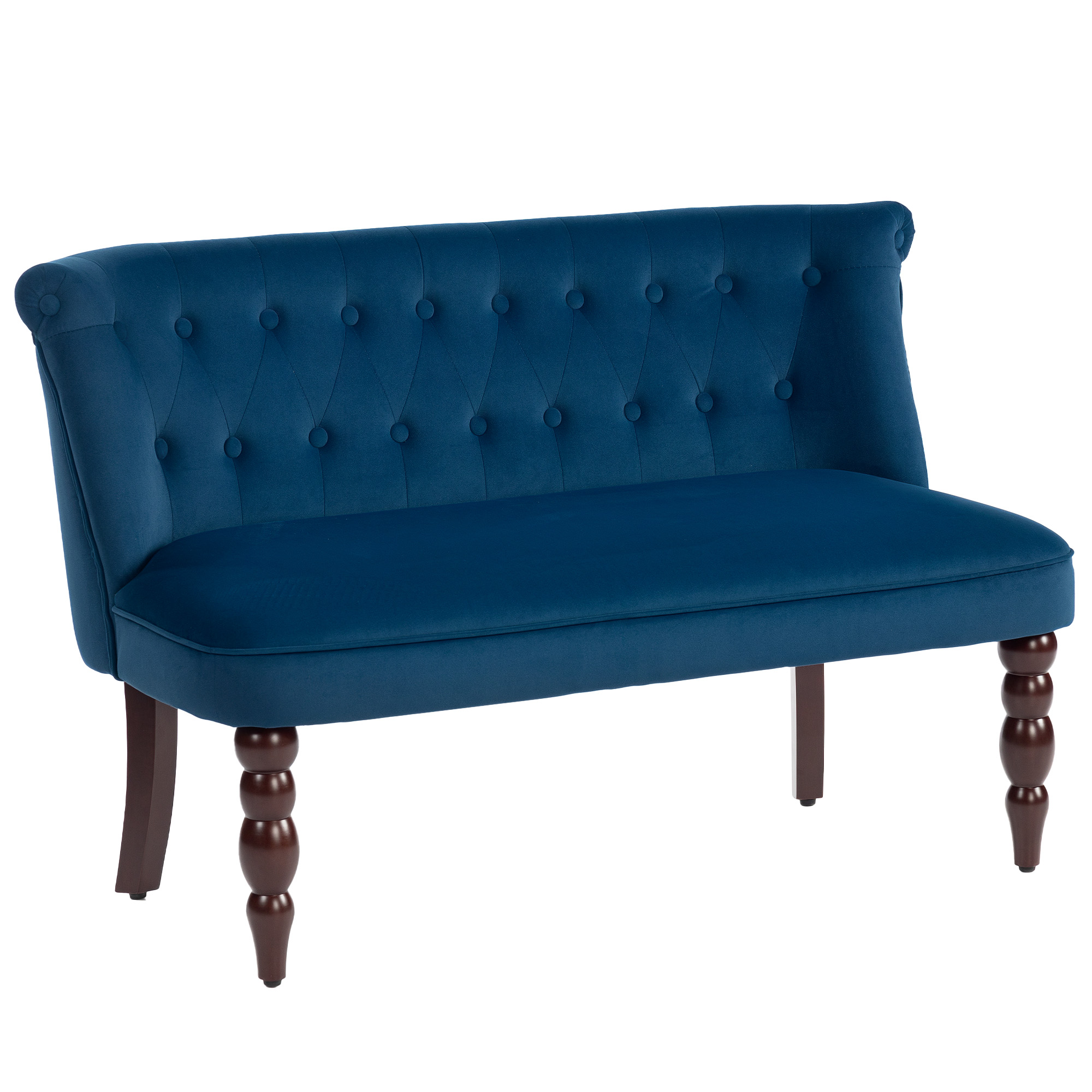 GAVON Velvet 2 Seater Fullback Sofa - Dark Blue - Life Essentials