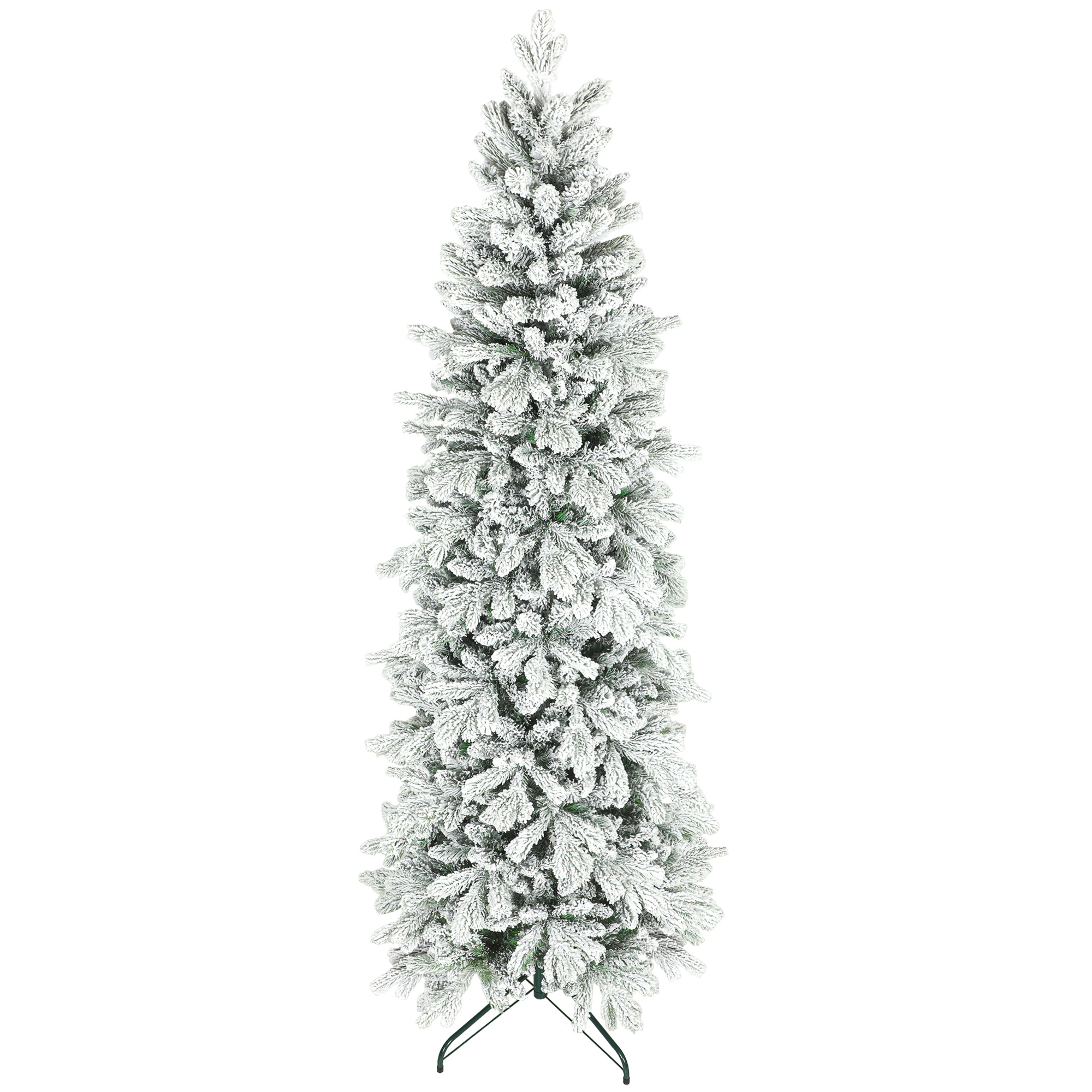 MARVIK 7ft Flocked Artificial Christmas Tree Plastic - Green - Life Essentials