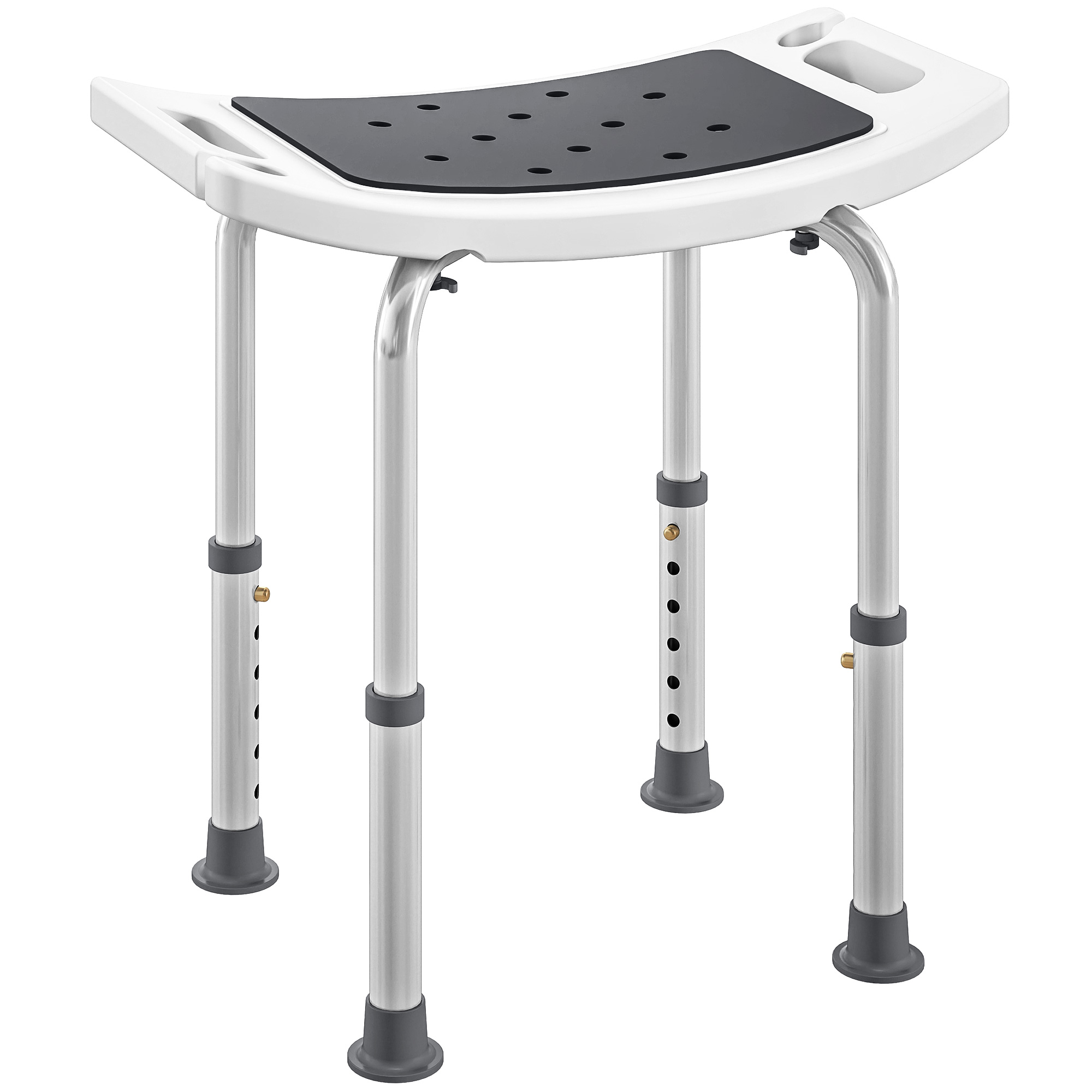 CRUZE Shower Chair Aluminium Adjustable Non Slip - Grey - Life Essentials