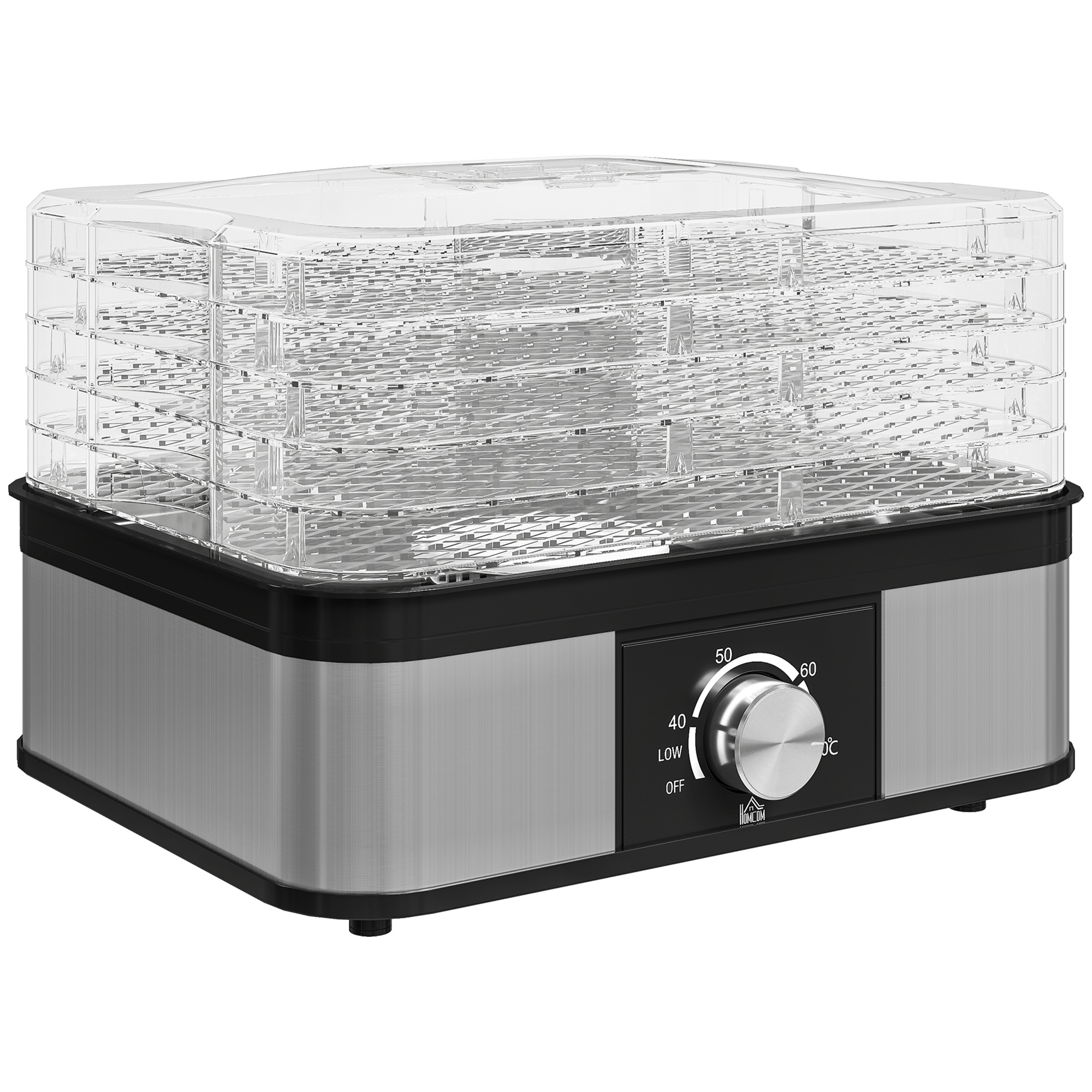 LORNWICK Food Dehydrator Stainless Steel Electric 5 Tier Fruit and Meat Dryer - Black - Life Essentials