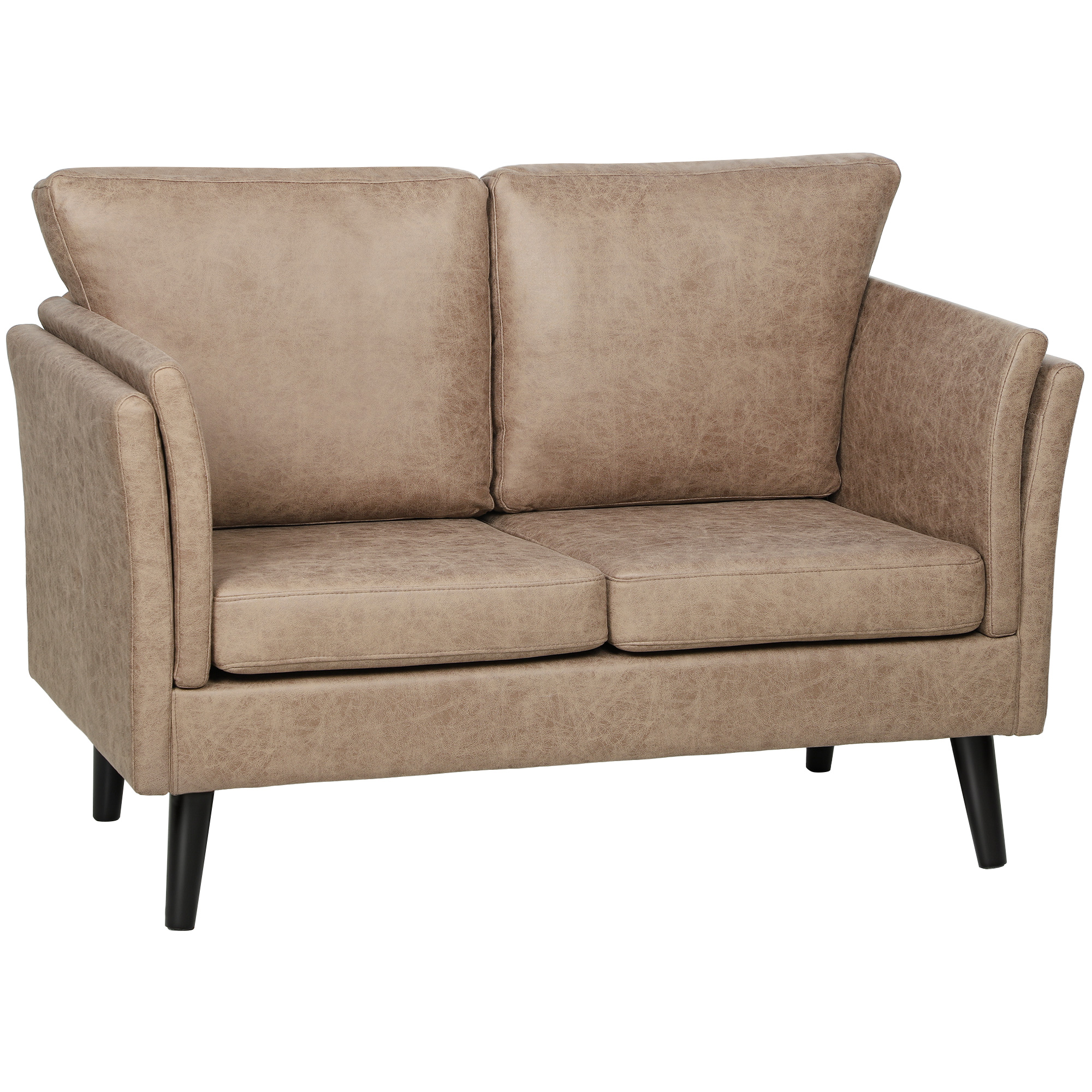 LAVRIC Leather 2 Seater Fullback Sofa - Brown - Life Essentials