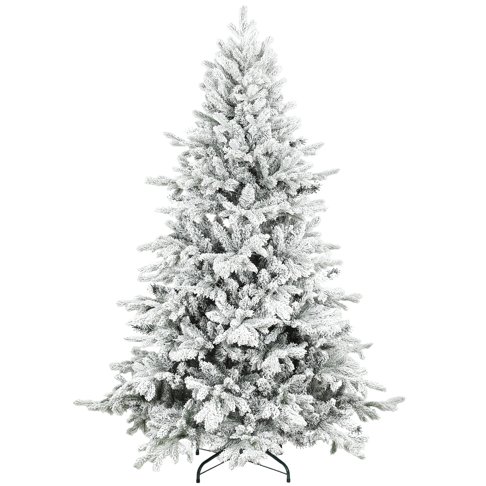 LURVEN 6ft Snow Flocked Artificial Christmas Tree Plastic - Green - Life Essentials