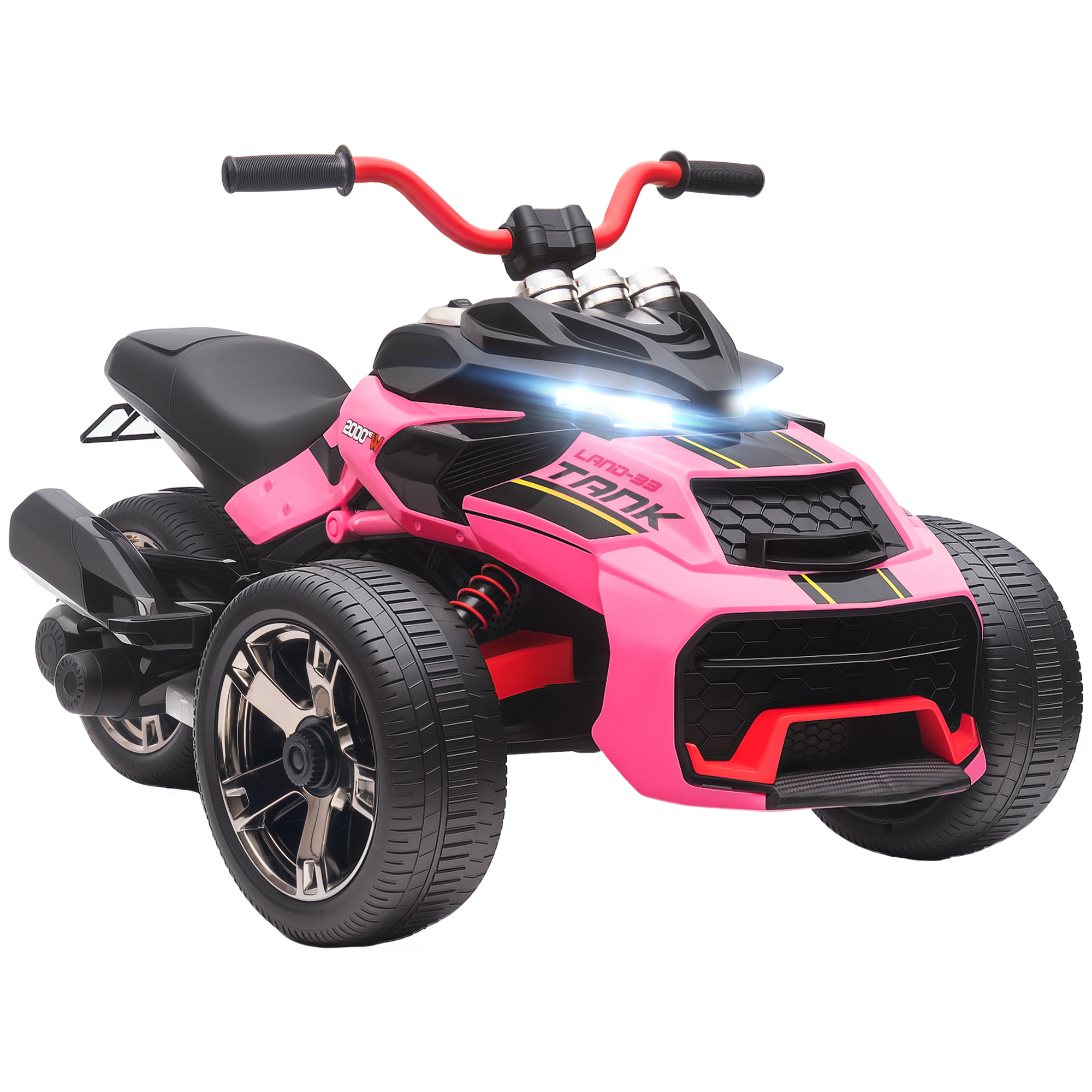BOVEN Kids Electric Ride On Car Plastic 12V 3 Wheeler - Pink - Life Essentials