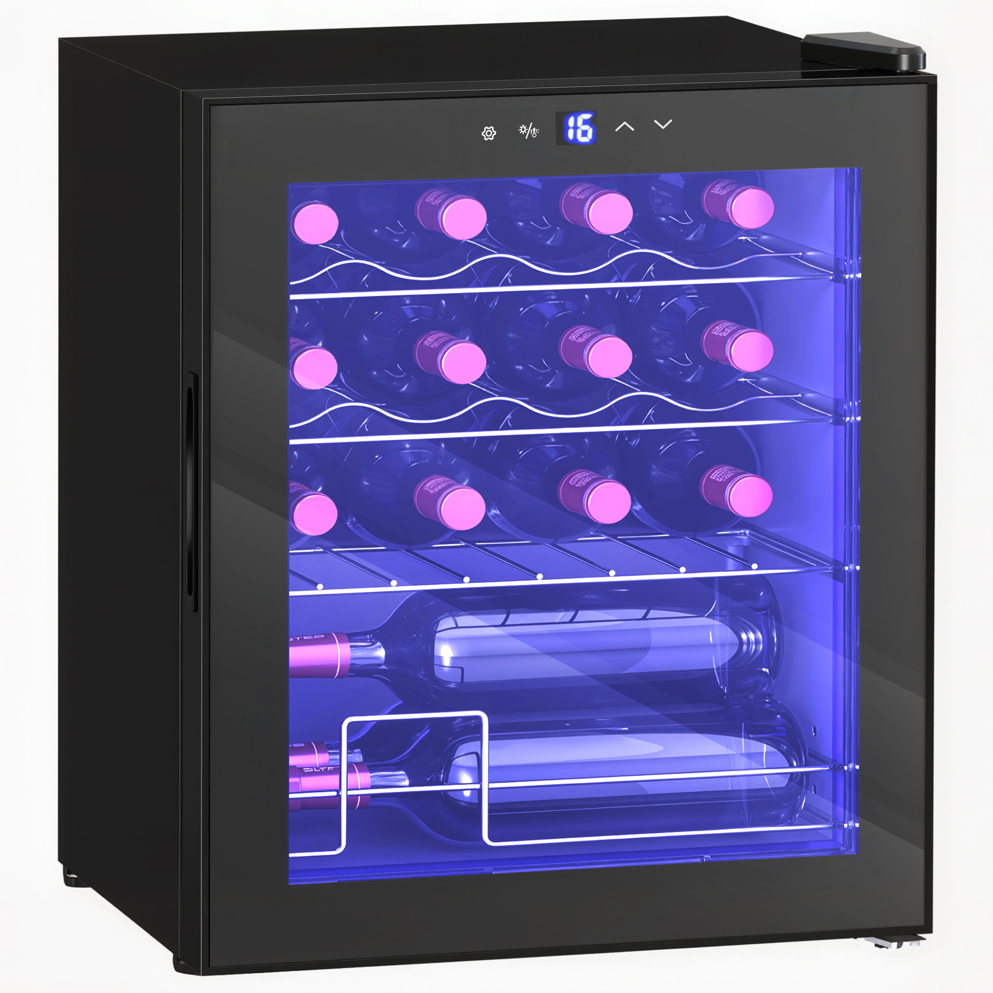 DAVRIC Wine Cooler Fridge 16 Bottle Storage - Black - Life Essentials