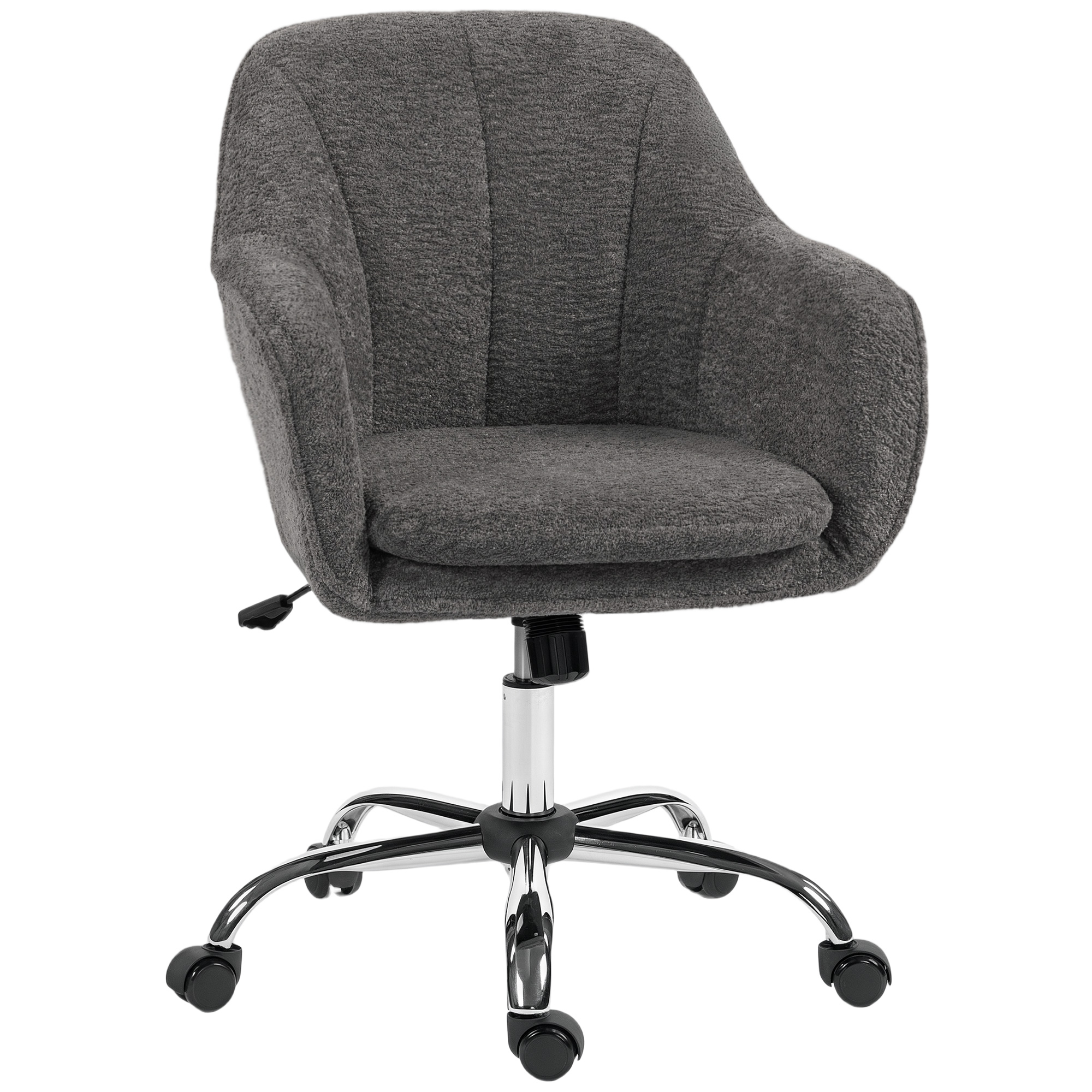 SOLVAR Velvet Office Chair Upholstered Swivel Task Chair - Grey - Life Essentials