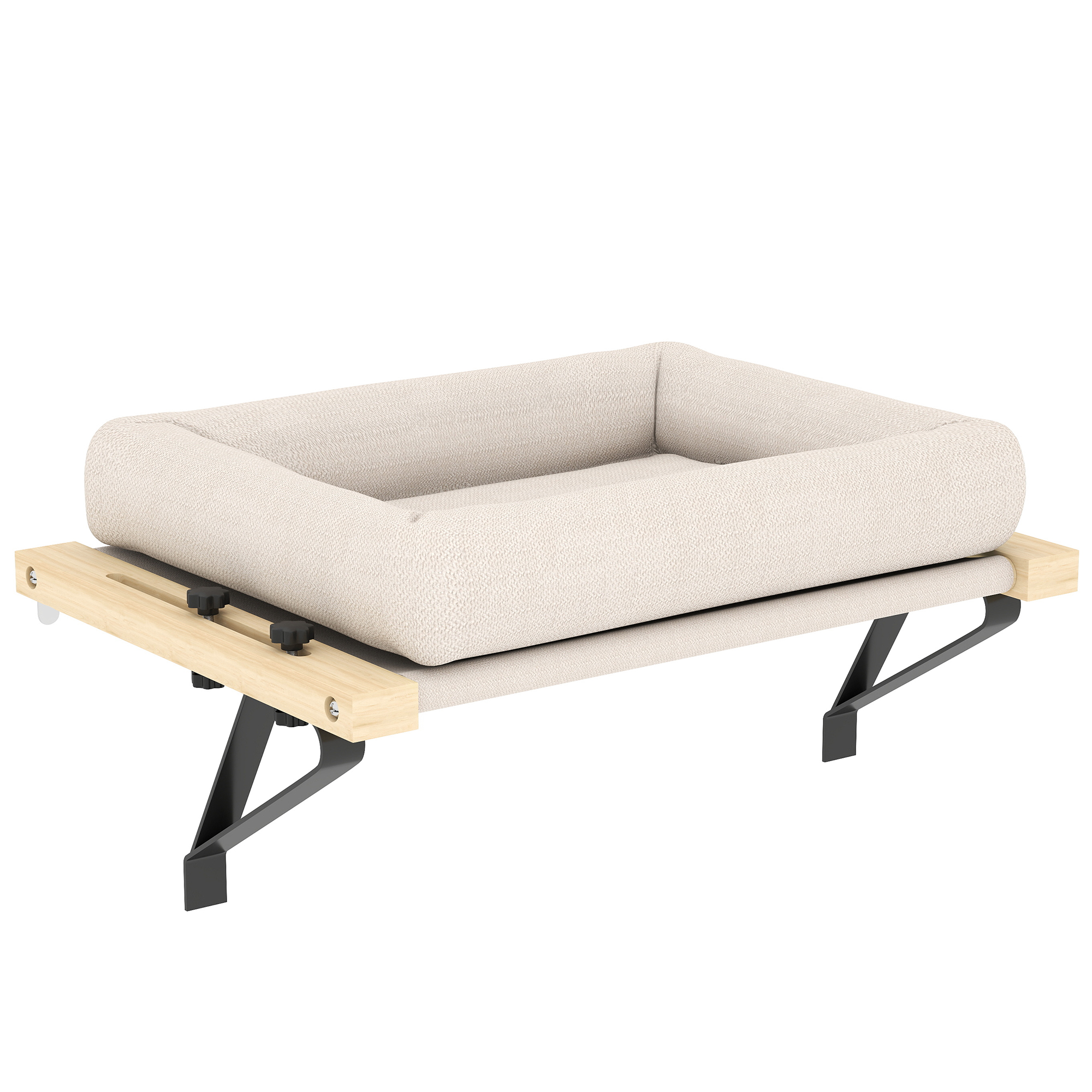 WILMAR Cat Radiator Bed Pine Hanging Hammock Bed - Cream White - Life Essentials