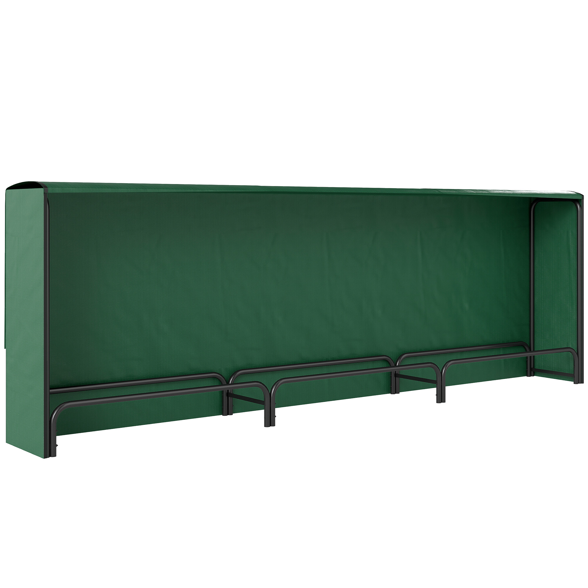 MELRIC Outdoor Firewood Rack Metal Log Store with Cover 300cm - Dark Green