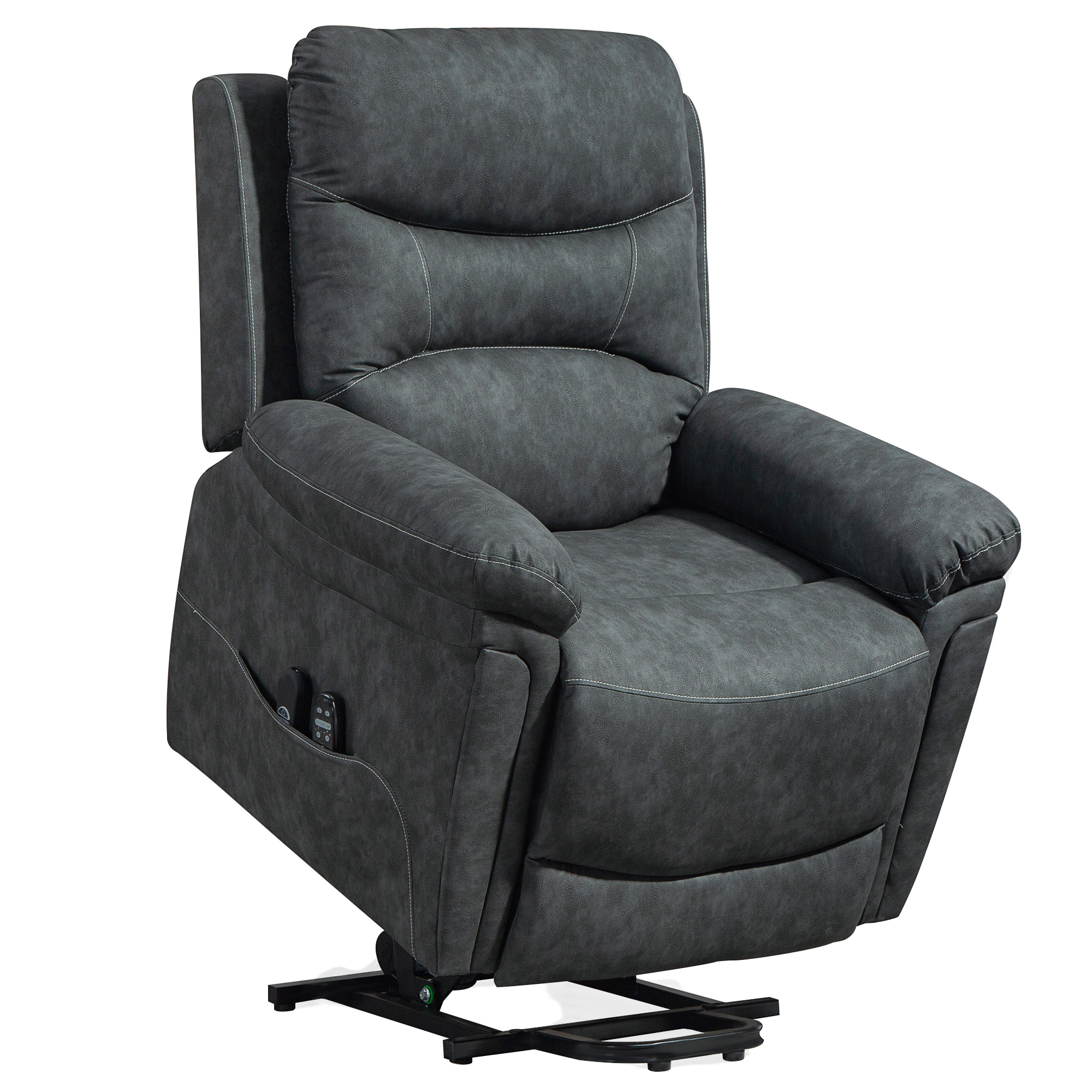 DALVER PU Leather Electric Power Lift Massage Recliner Armchair - Grey - Life Essentials