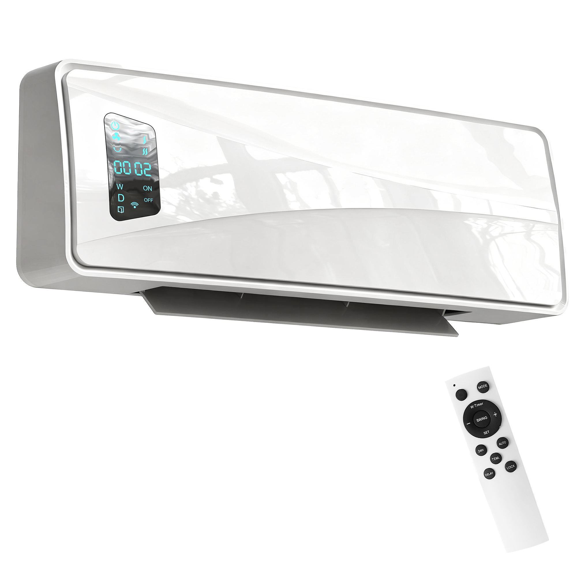 ENLUX Electric Heater ABS Ceramic Wall Mounted - White - Life Essentials