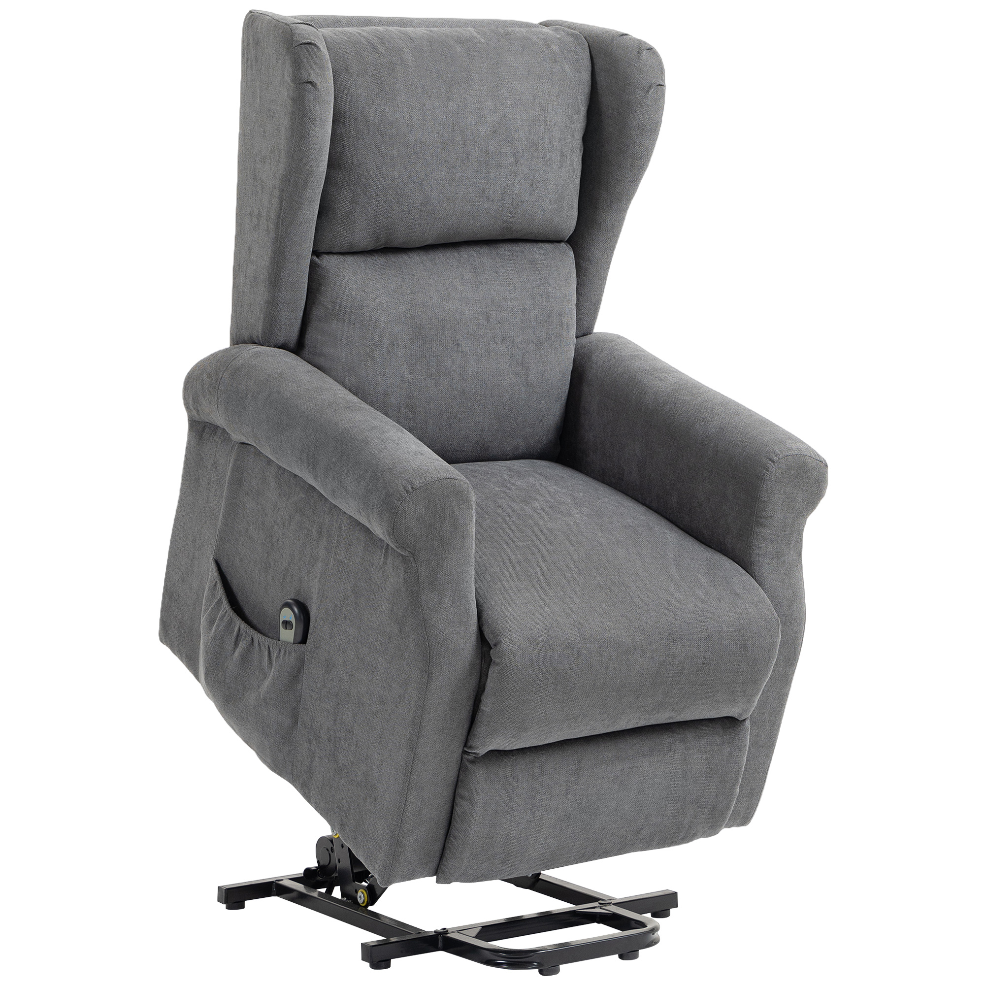 OSLEY Fabric Electric Power Lift Recliner Armchair - Charcoal Grey - Life Essentials