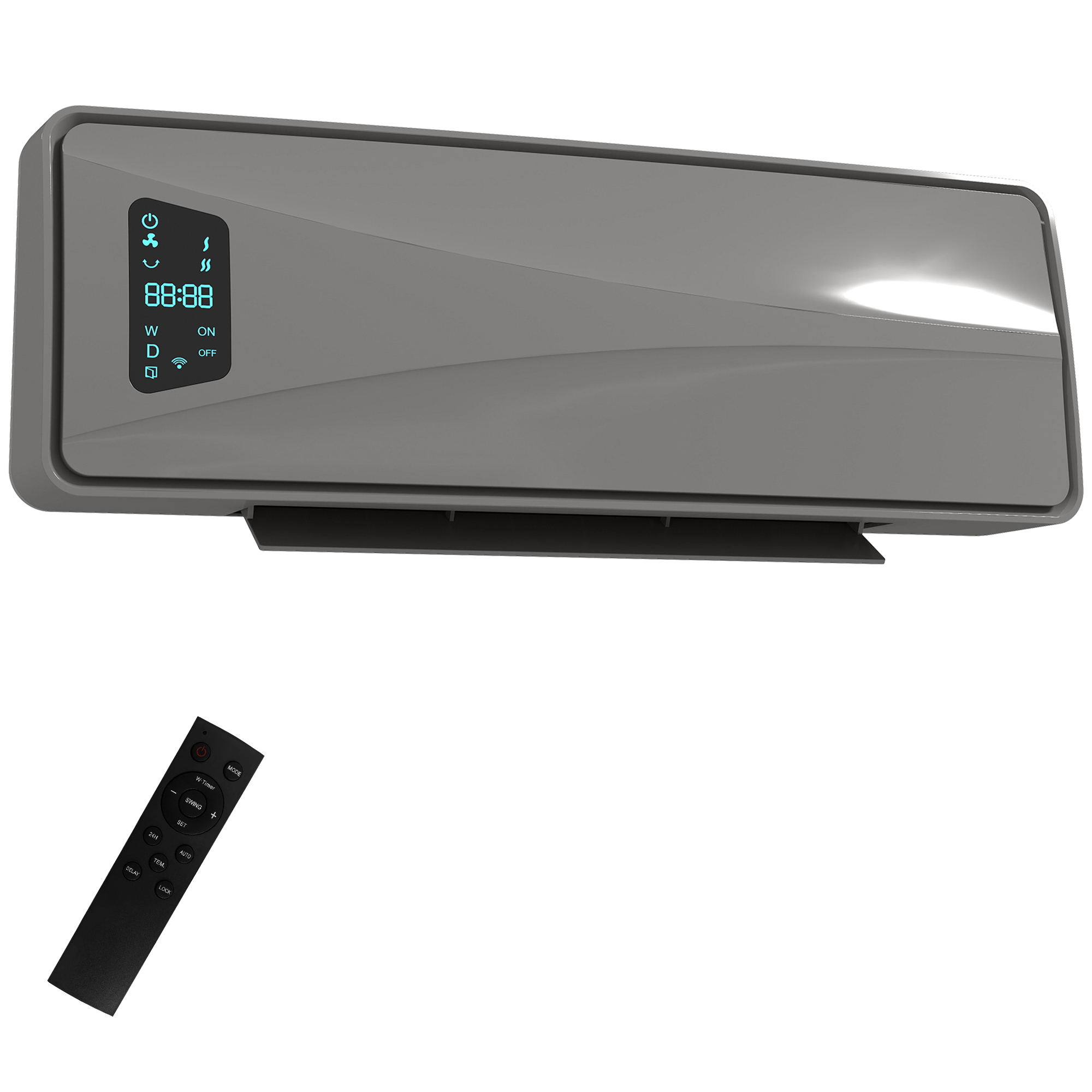 ENLUX Electric Heater ABS Ceramic Wall Mounted - Grey - Life Essentials