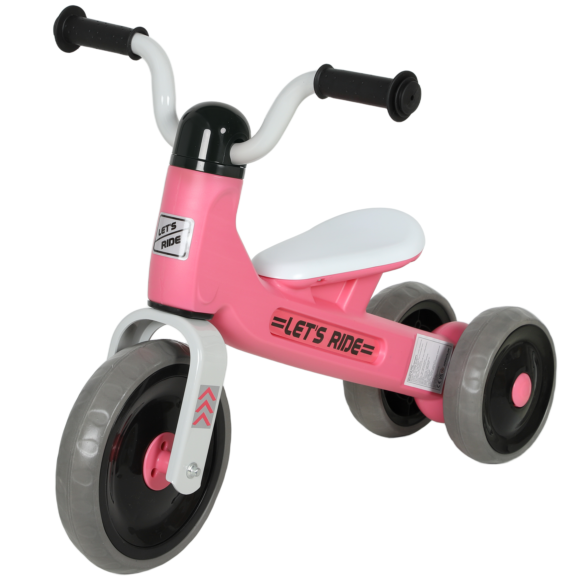 VERSTON Toddler Balance Bike Metal 3 Wheel Indoor Outdoor - Pink - Life Essentials