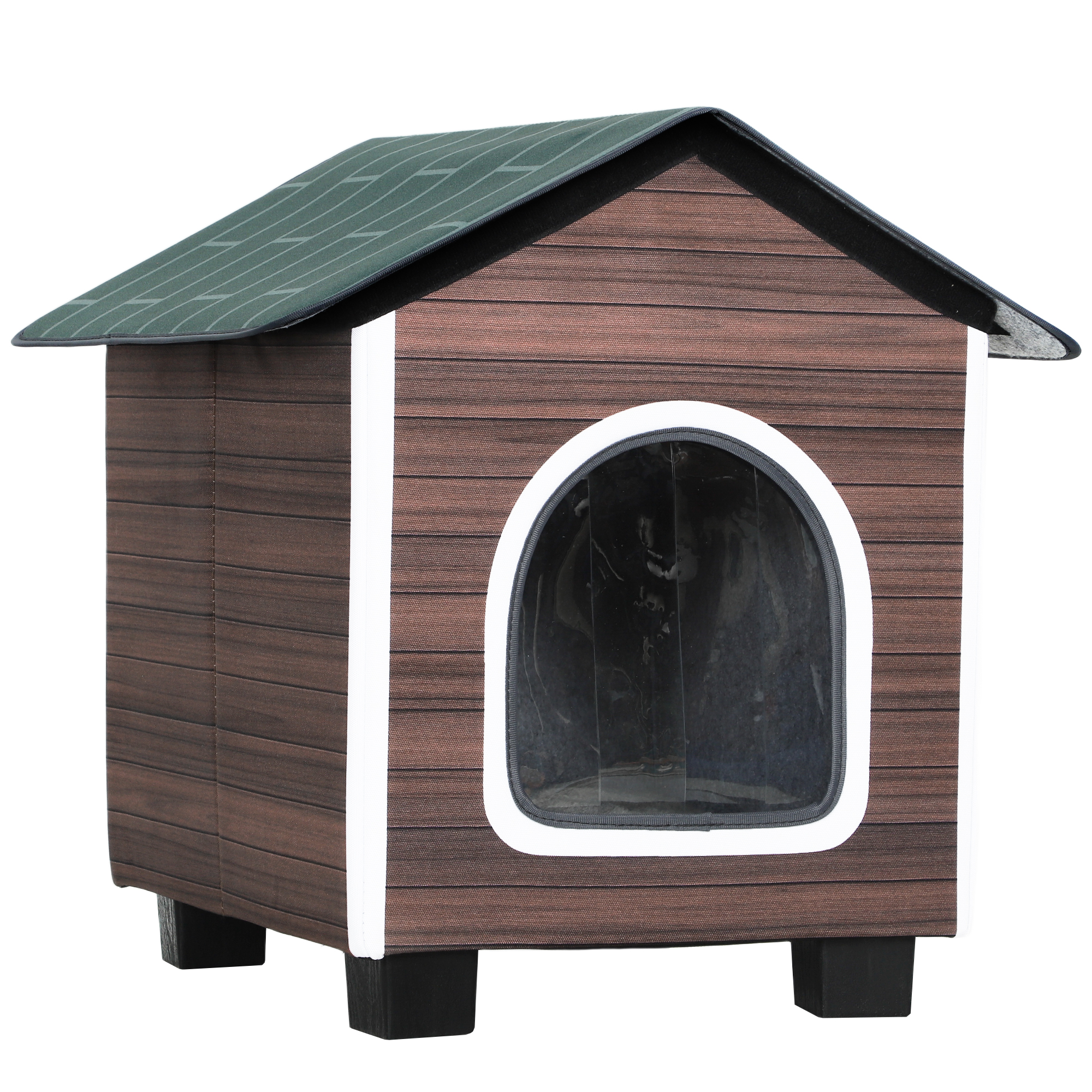 XAVEN Insulated Outdoor Cat House Plastic Waterproof with Cushion - Red-brown - Life Essentials