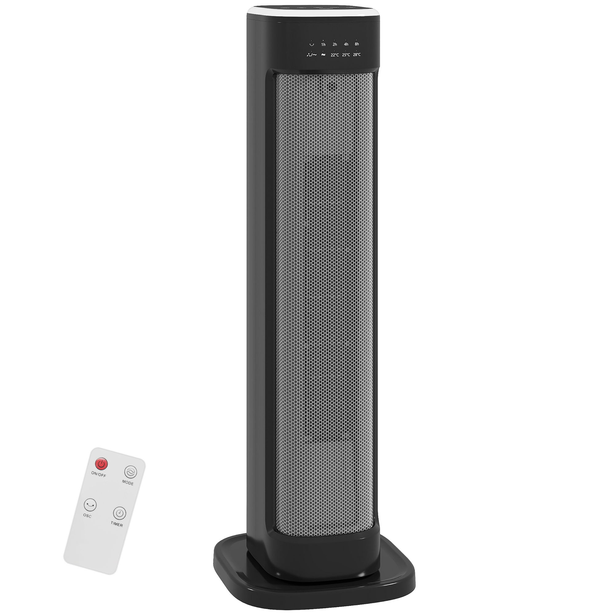 FENDOL Electric Heater Ceramic Timer 3 Heat Settings - Black - Life Essentials