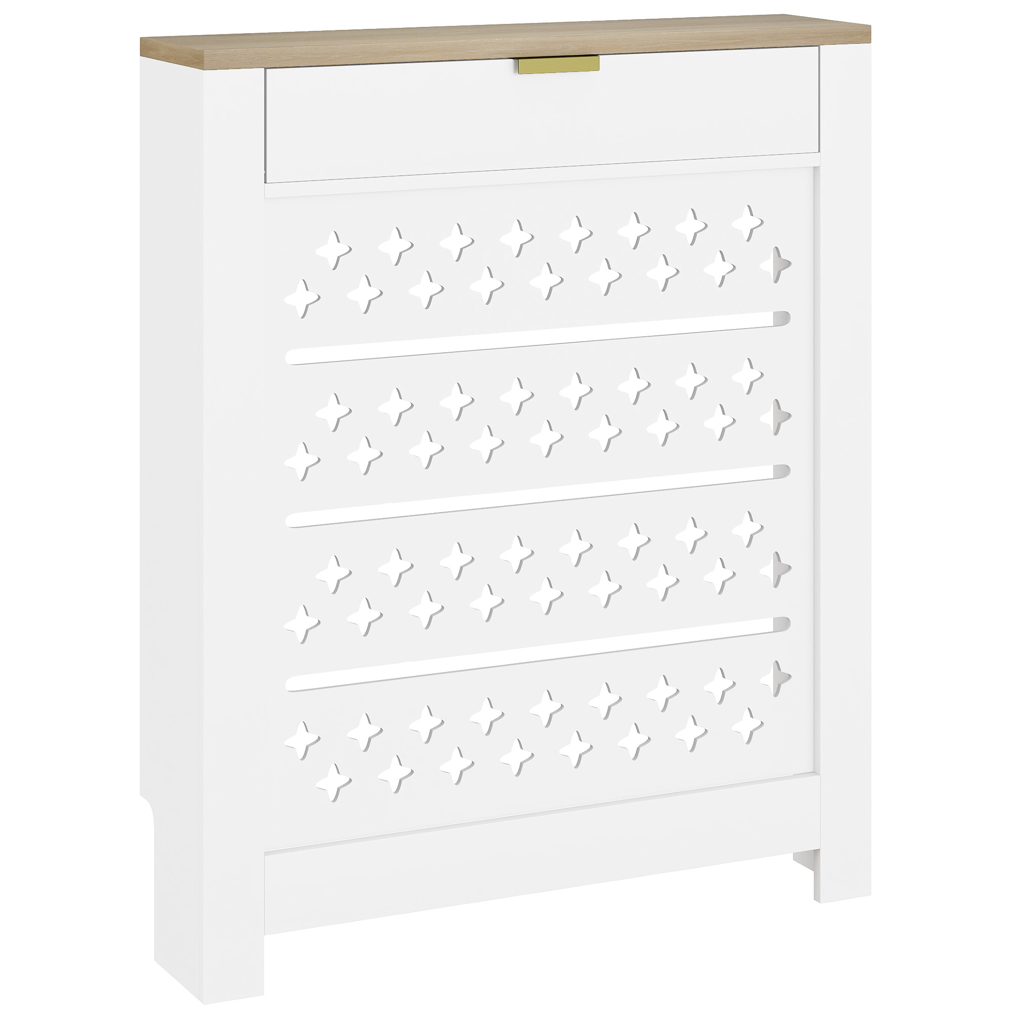 FALRIC Radiator Cover 1 Drawer Design - White - Life Essentials