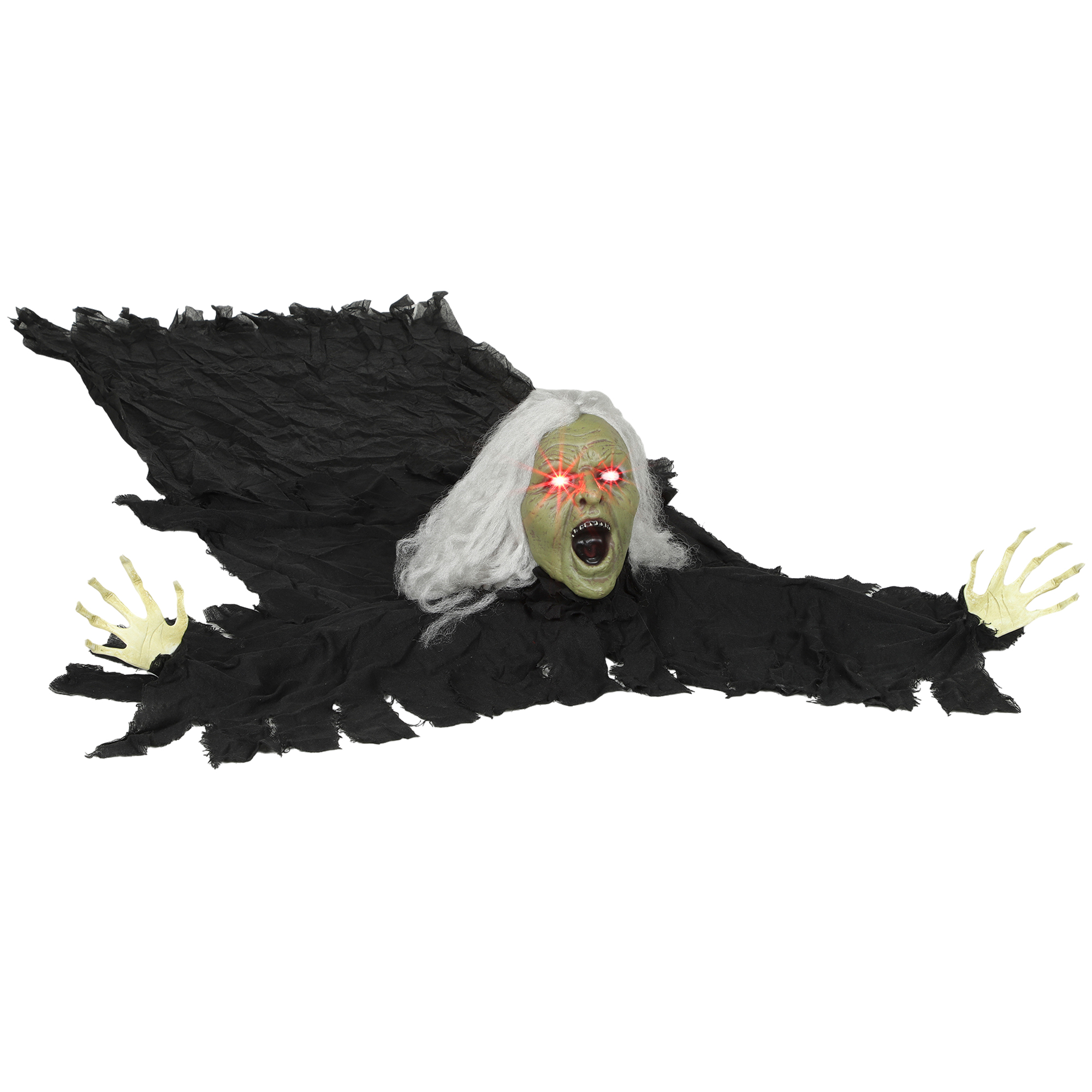 Life Size Crawling Zombie Polyester LED Eyes Halloween Decoration - Black - Life Essentials