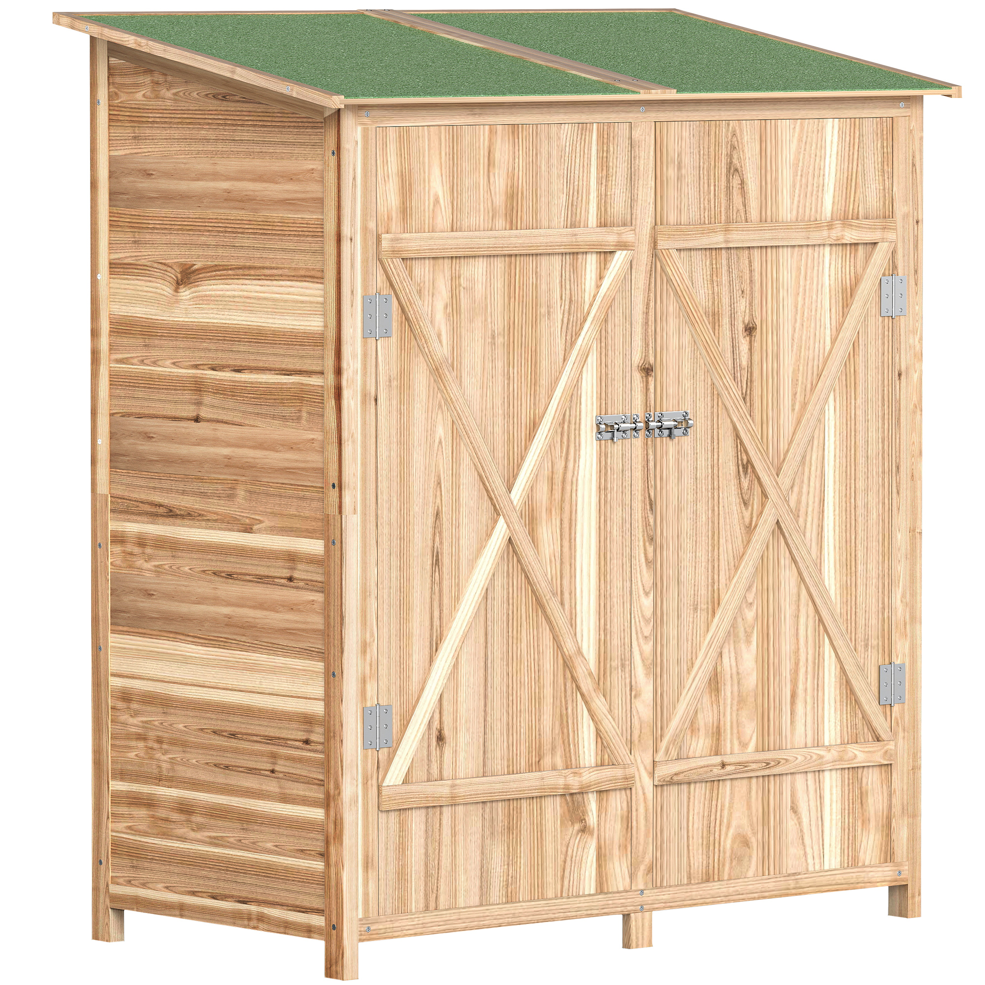 NORVAL Wooden Garden Shed with Asphalt Roof - Natural - Life Essentials