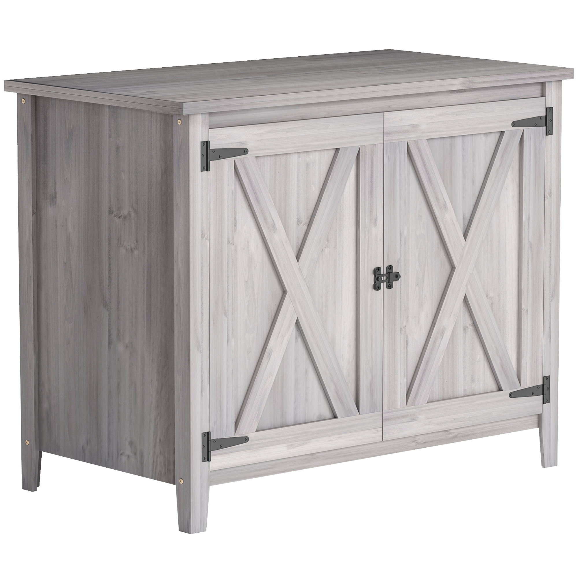 ORVANE Garden Shed Wooden Outdoor Storage Shed with Shelf - Grey - Life Essentials