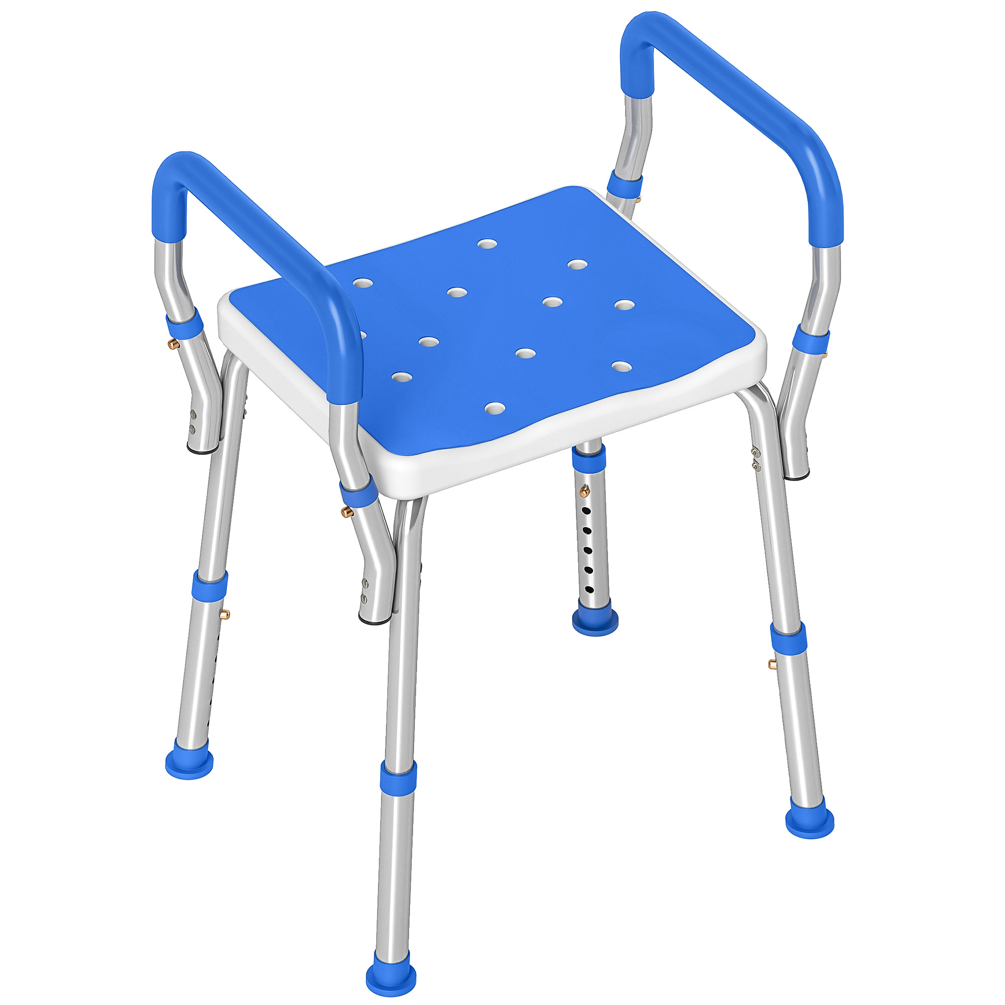 CORVIK Bath Seat Aluminium Adjustable Frame - Blue - Life Essentials