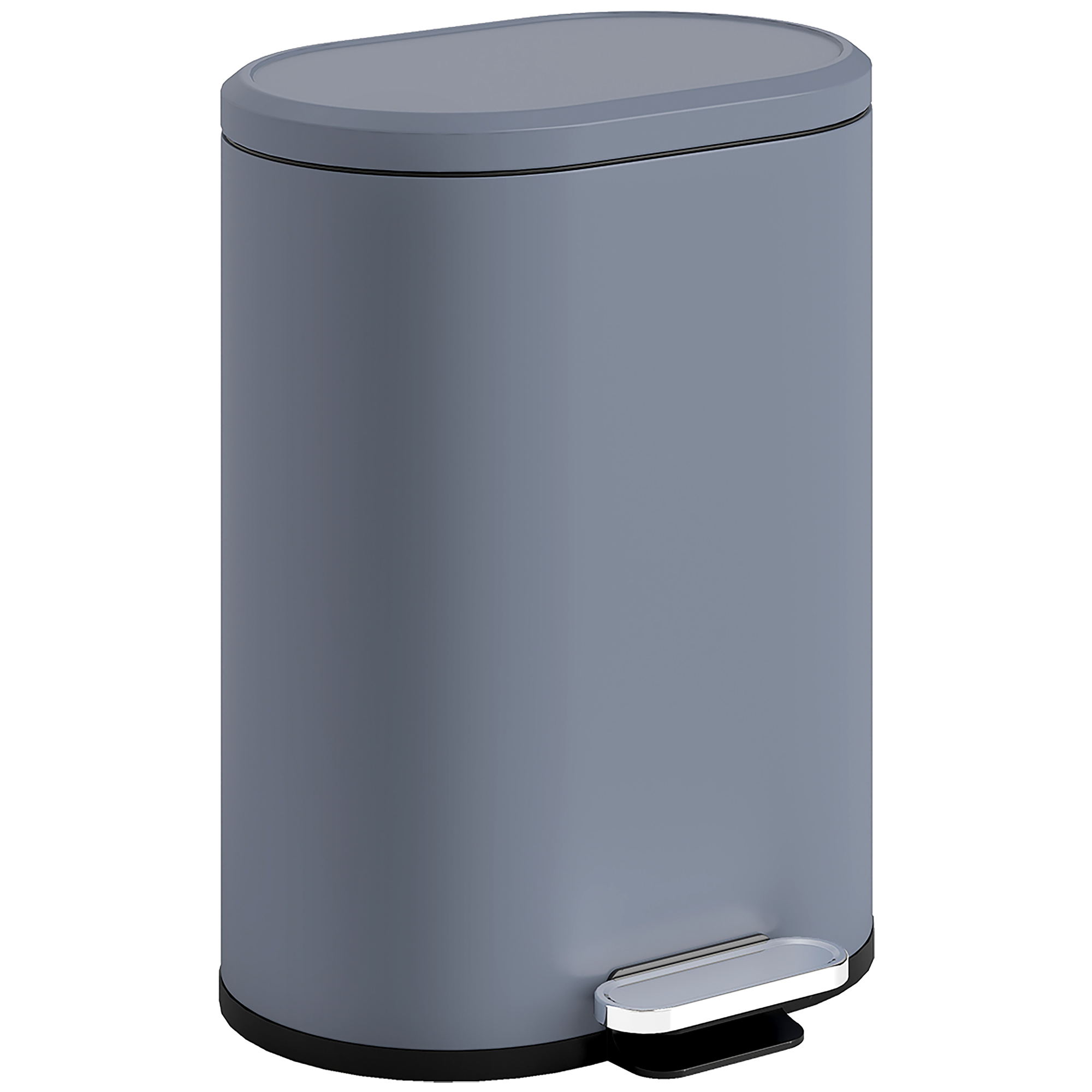 SAVRIA Kitchen Rubbish Bin Metal Slim Rectangular Pedal Soft Close 30L - Grey - Life Essentials
