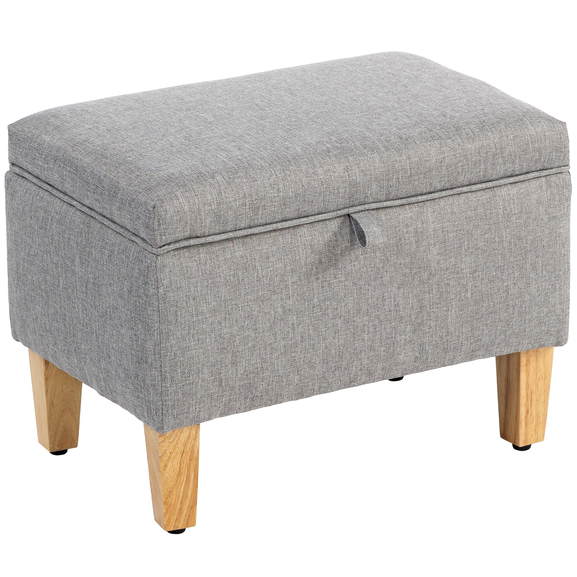 JOWEN Linen Ottoman Storage Bench Small - Grey - Life Essentials