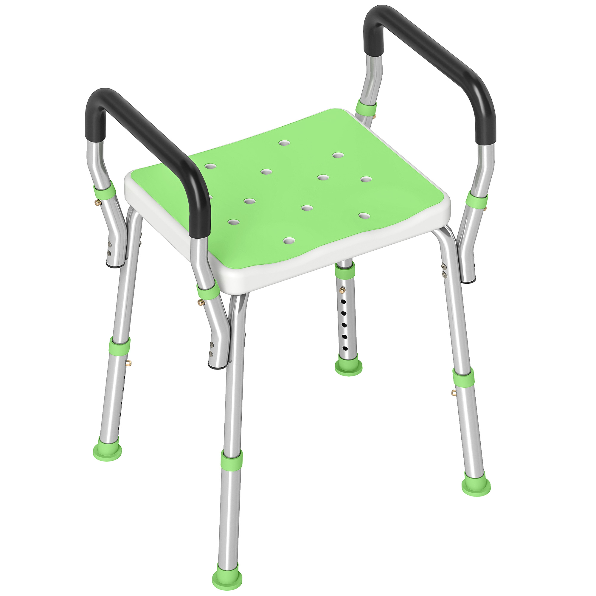 CORVIK Bath Seat Aluminium Adjustable Frame - Green - Life Essentials