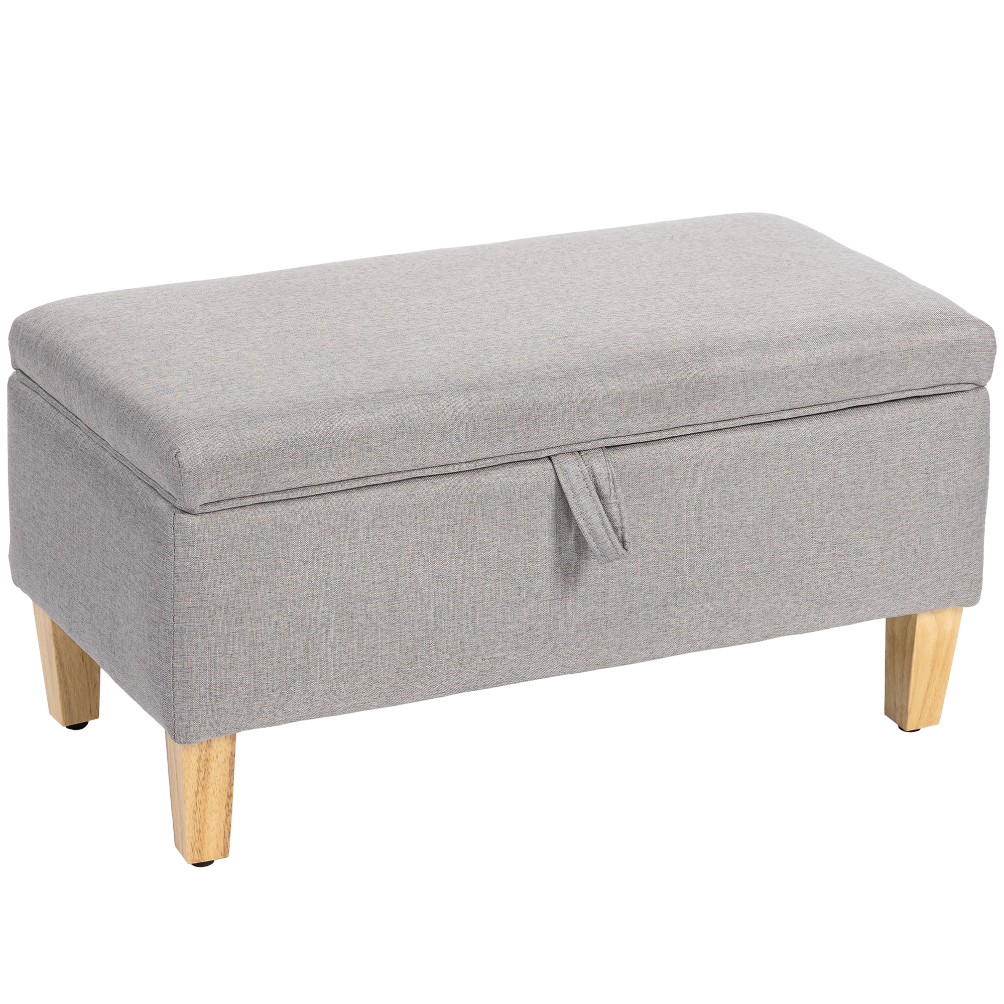 JOWEN Linen Ottoman Storage Bench Large - Grey - Life Essentials