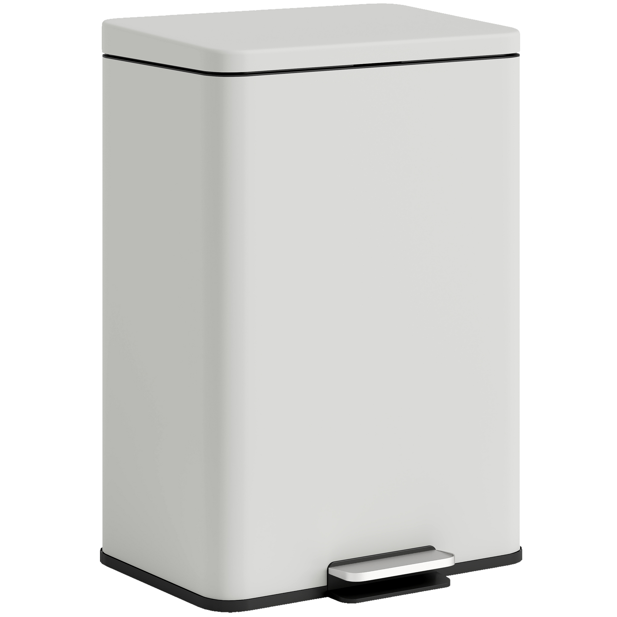 SALVEN Kitchen Rubbish Bin Metal Pedal Soft Close 20L - Cream - Life Essentials