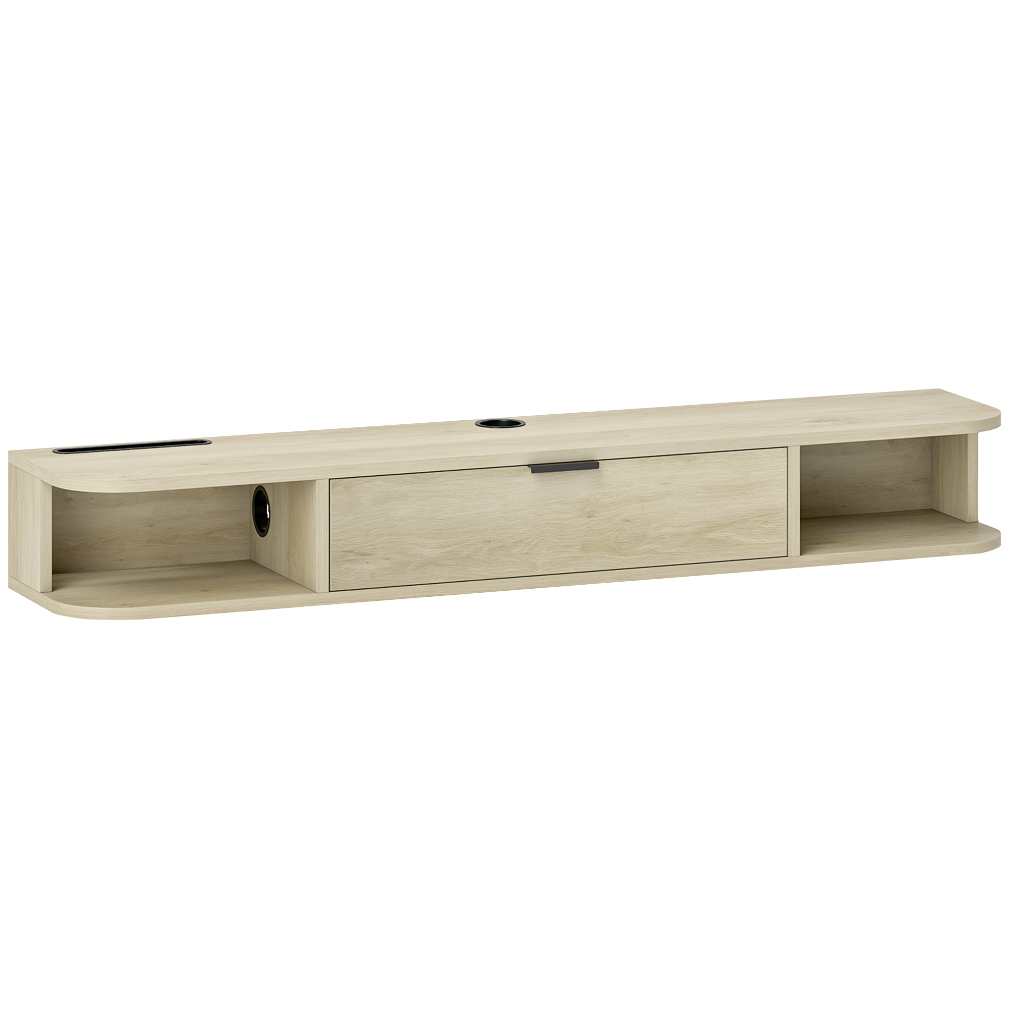 LEVRON Floating TV Unit for TVs up to 50 Inch - Natural - Life Essentials