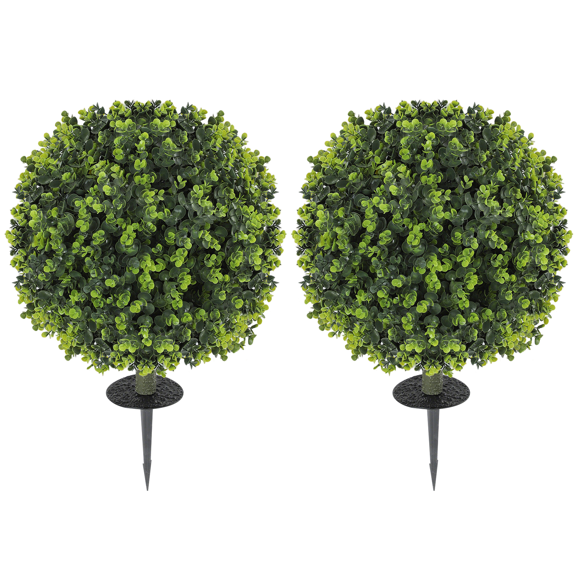 LOMVAR Artificial Boxwood Topiary Ball Plastic Set of 2 - Green - Life Essentials