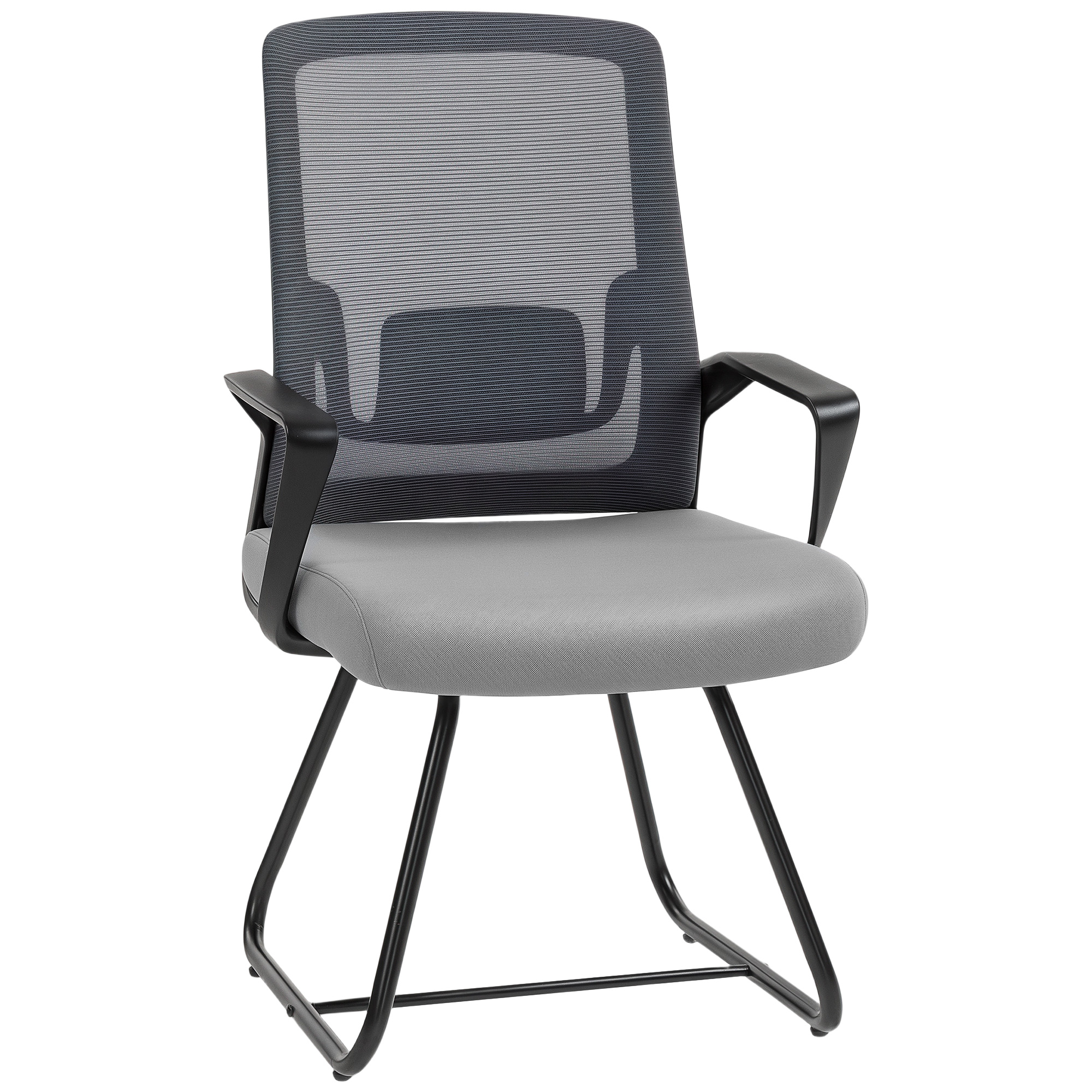MIRAVELL Mesh Fabric Office Chair for Waiting Room with Metal Base - Dark Grey - Life Essentials
