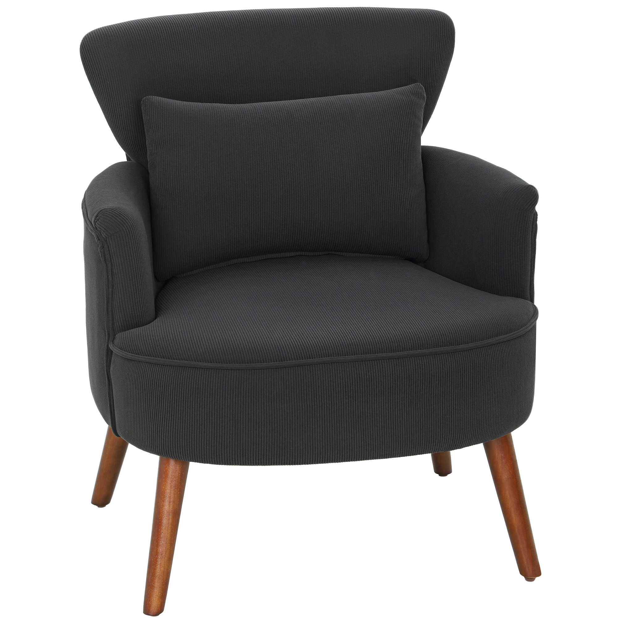 AEDRYNN Fabric Accent Tub Chair - Black - Life Essentials
