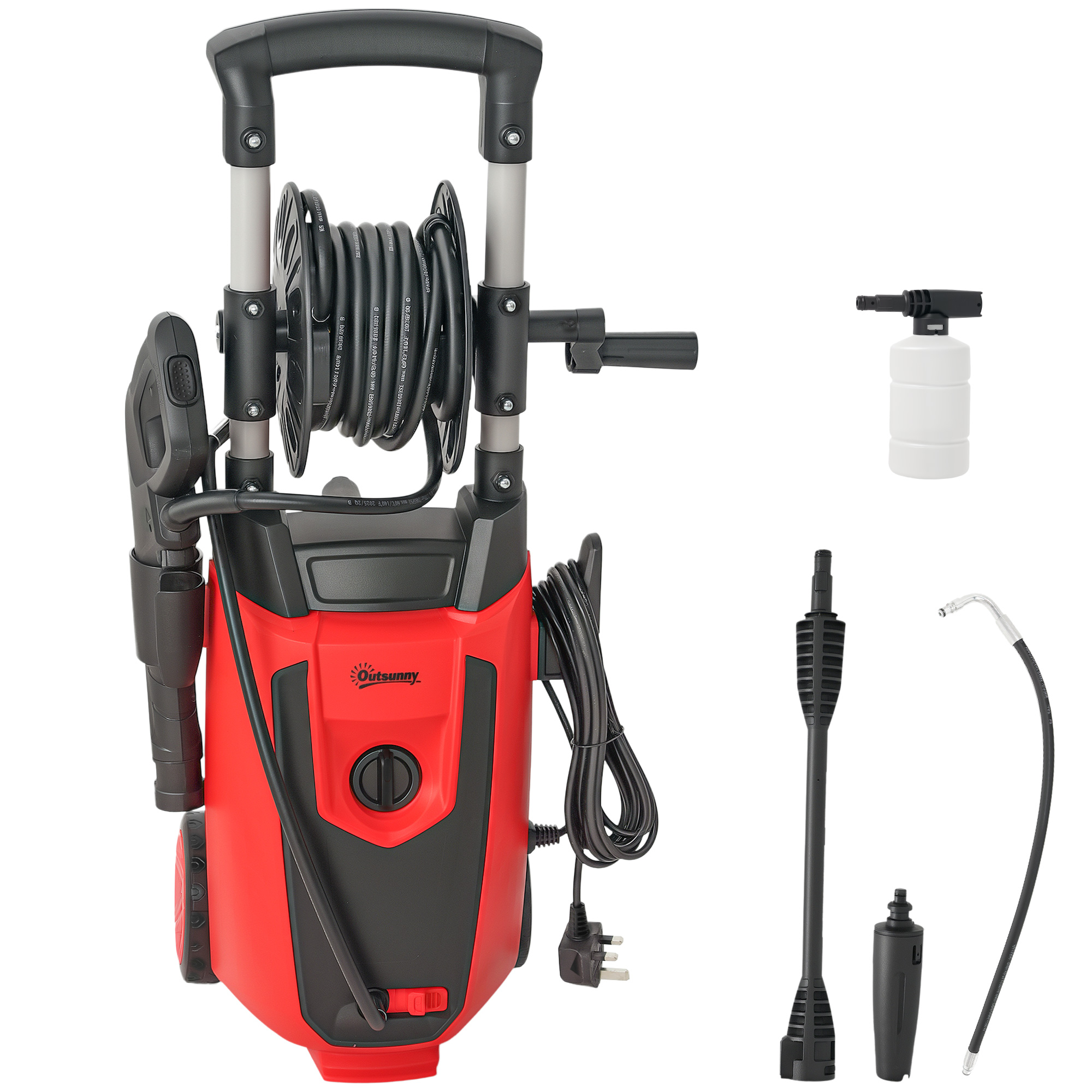 ERYNDALEON Bar Pressure Washer with Accessories - Red and Black - Life Essentials