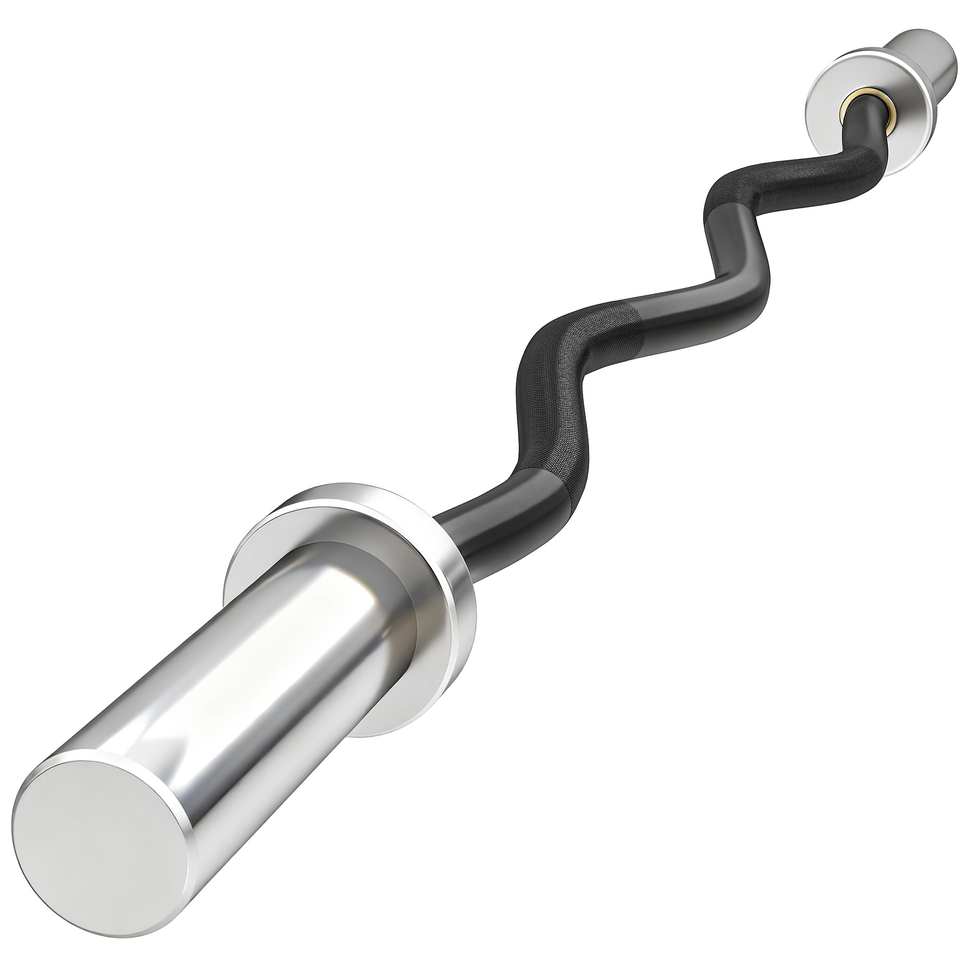 DRAYLISSE 4ft Olympic EZ Curl Bar with Non-Slip Hand Grip - Silver - Life Essentials