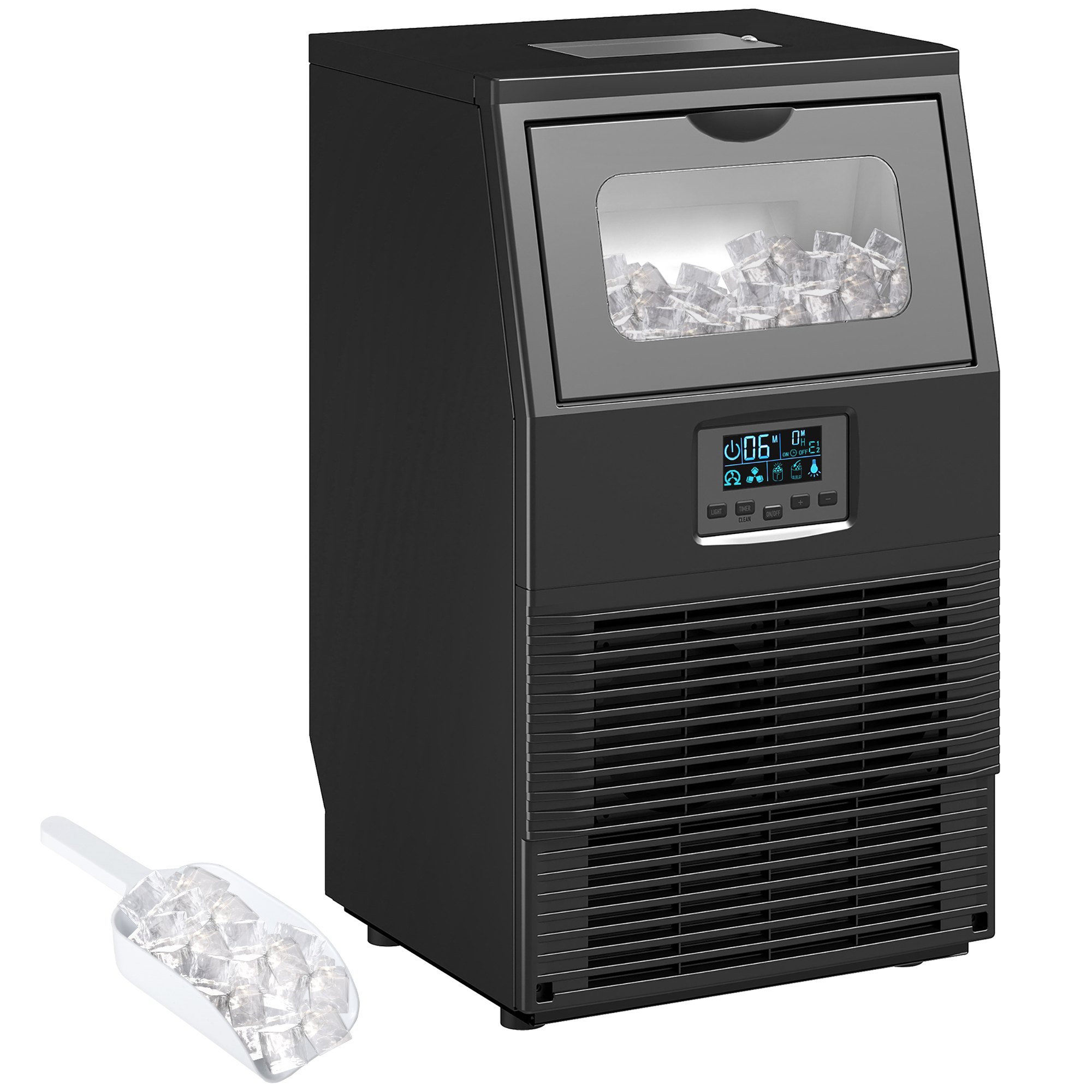 RYMORIA Commercial Ice Maker Bucket with 4kg Ice Storage - Black - Life Essentials