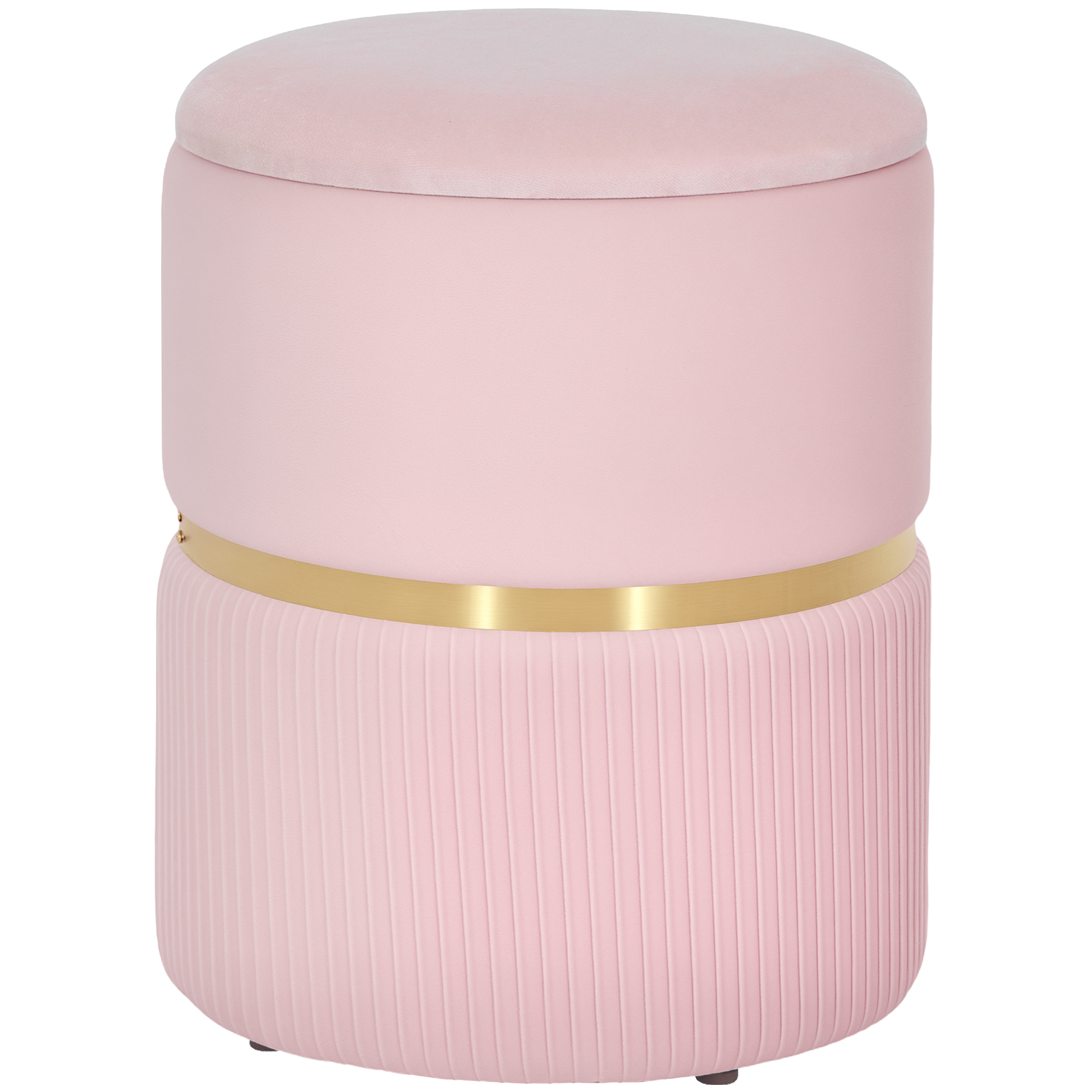 JUVIX Velvet Ottoman Storage Seat - Pink - Life Essentials