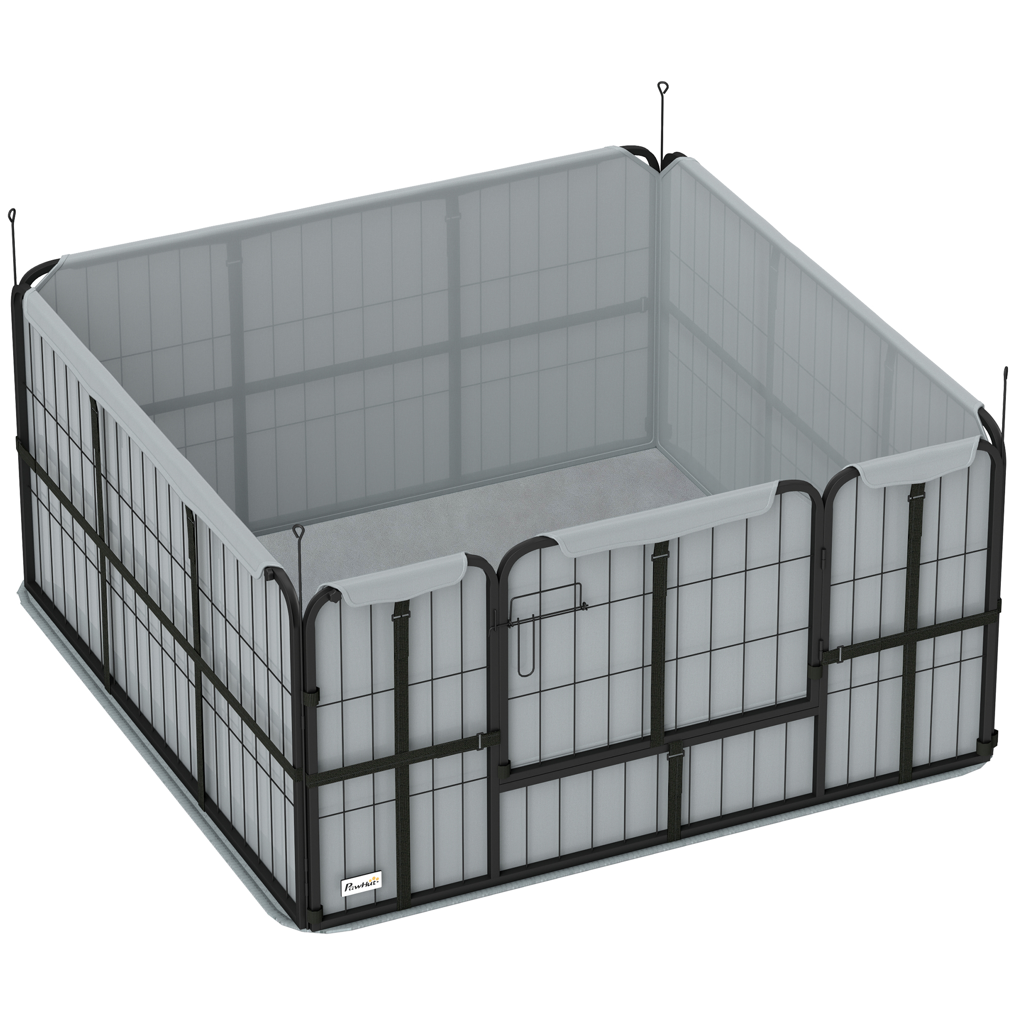 VELQORA Steel Dog Whelping Box with Washable Whelping Pad - Grey - Life Essentials
