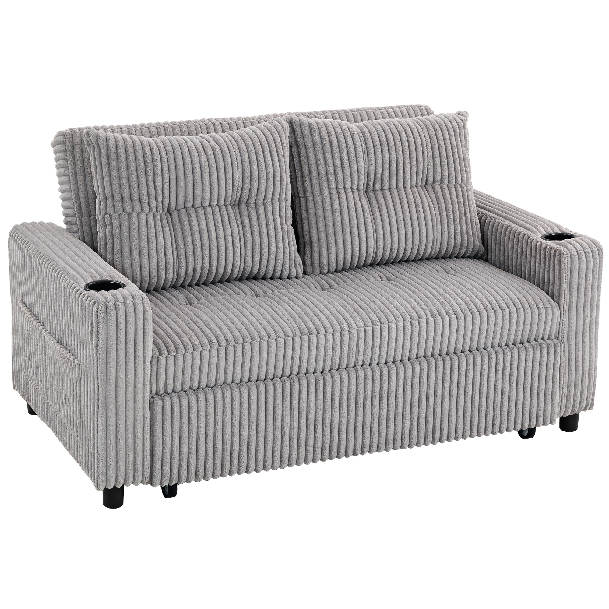 VEXLORN Fabric 2 Seater Clikc Clack Sofabed - Light Grey - Life Essentials