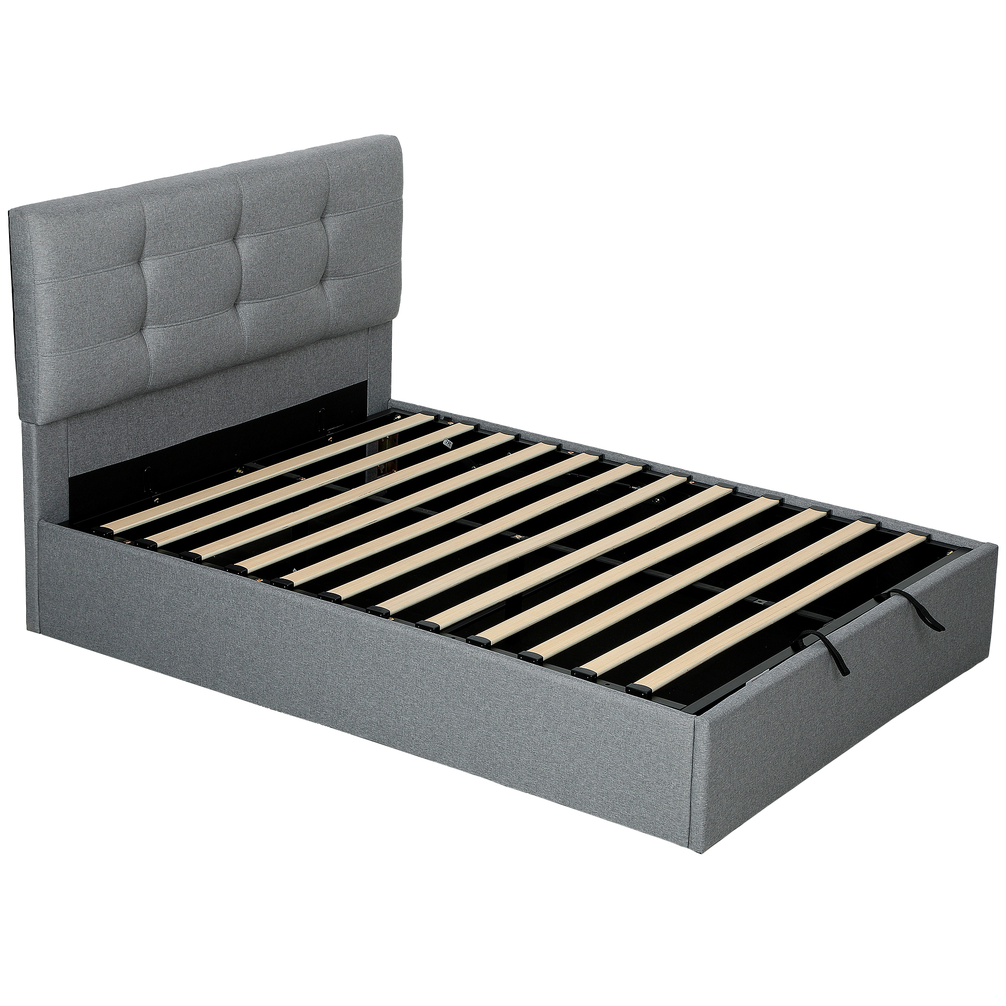 MARQELIS Double Ottoman Storage Bed - Grey - Life Essentials