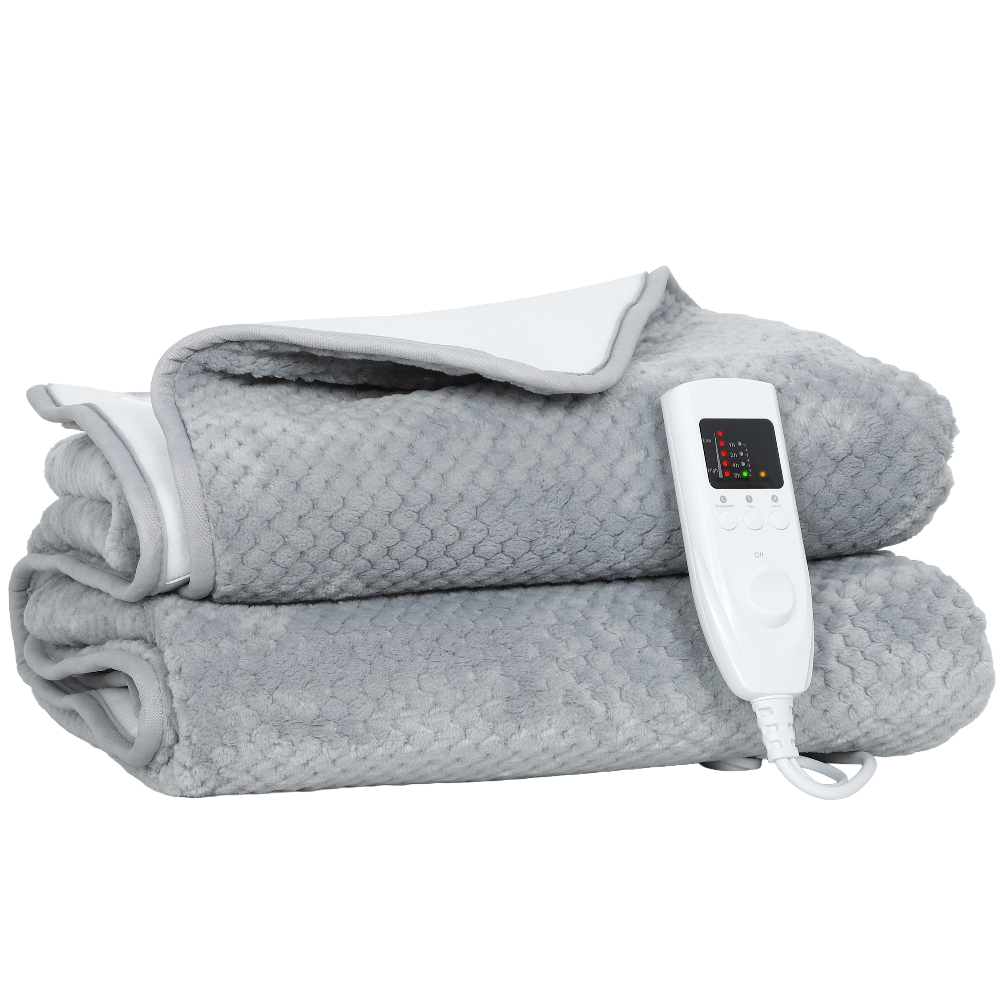 ARLYSSOR Heated Electric Blanket with 5 Heating Levels and 10 Hour Auto off Timer - Grey - Life Essentials