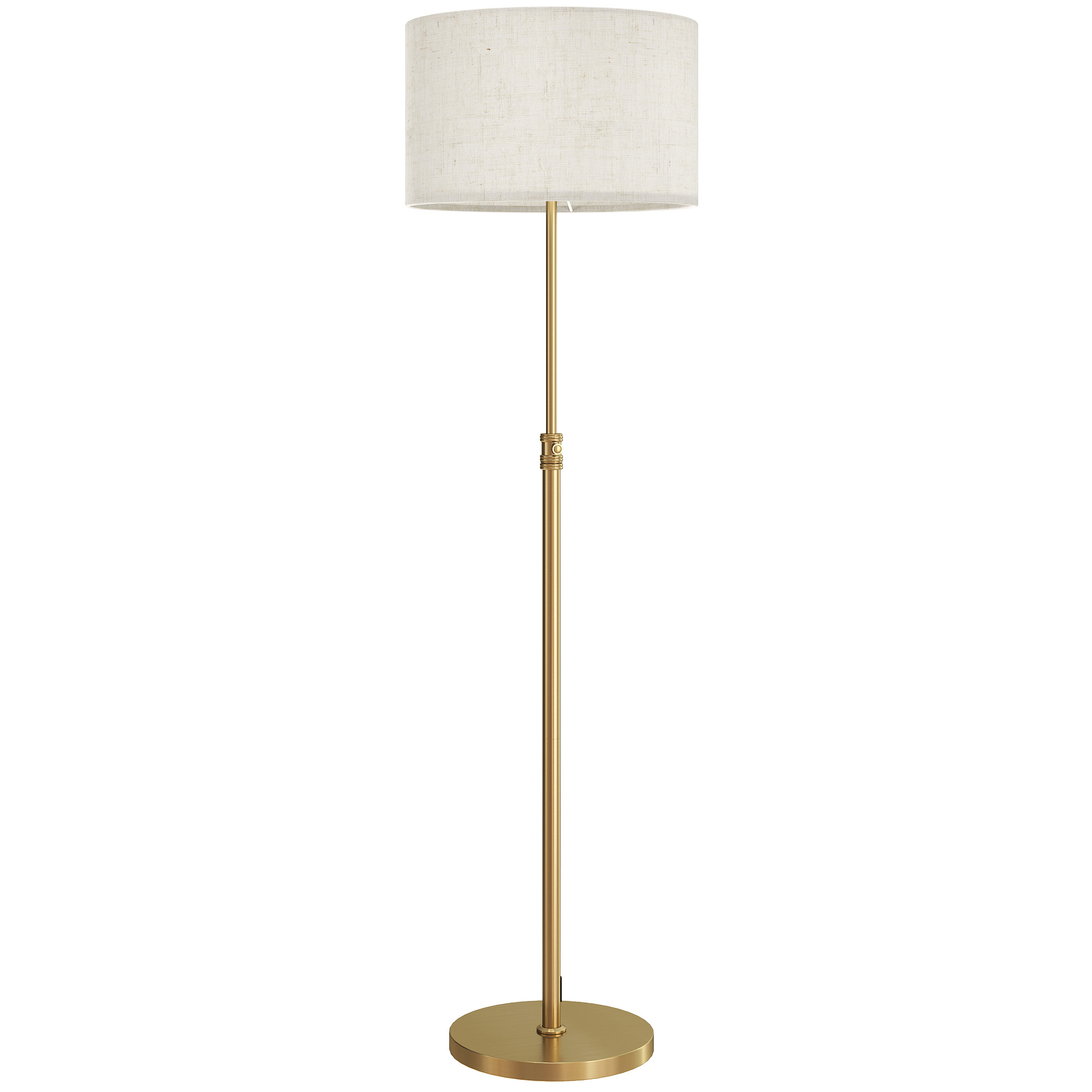 ARVASTYN Floor Lamp with Remote, Height Adjustable, Linen Shade, 3000k - 6000k Adjustable Colour - Gold - Life Essentials
