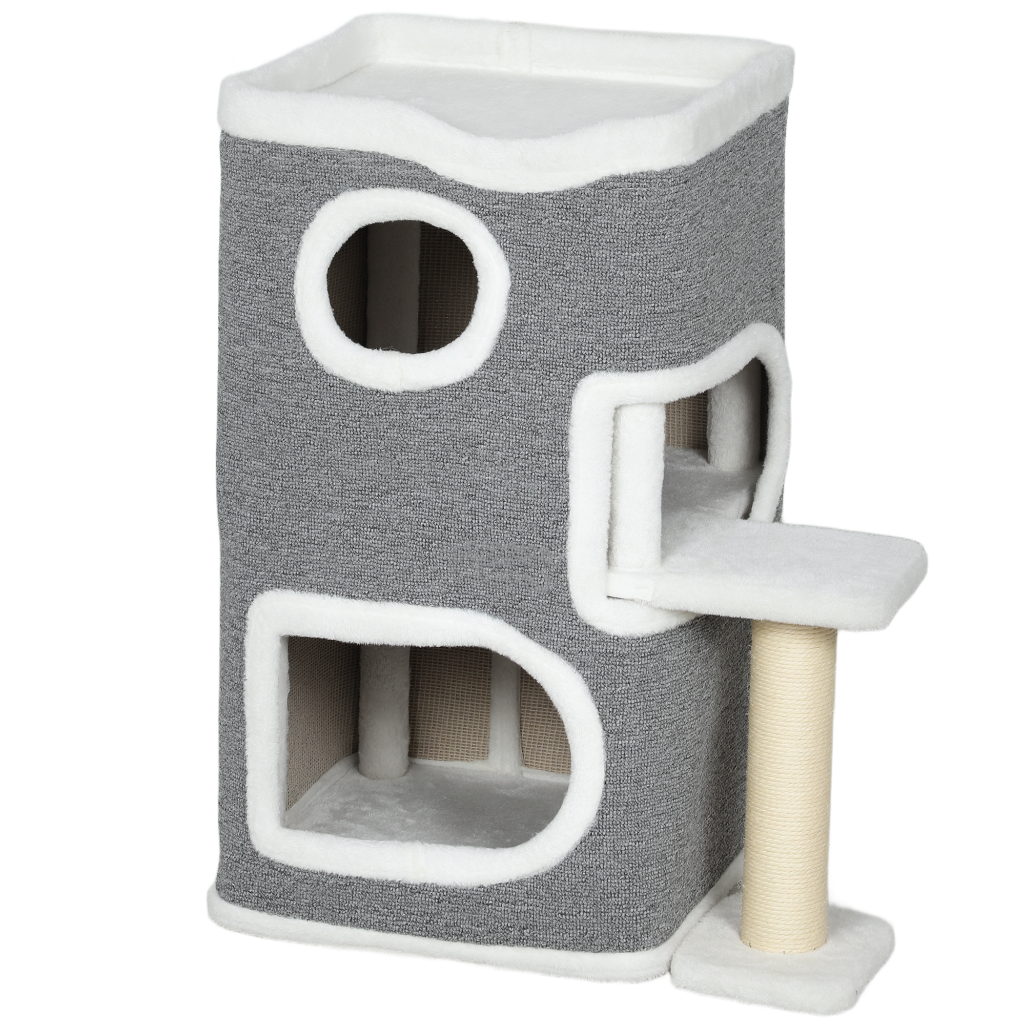 MERINDALEON Cat Tree Tower Condo for Indoor Cats with Scratching Post - Grey - Life Essentials