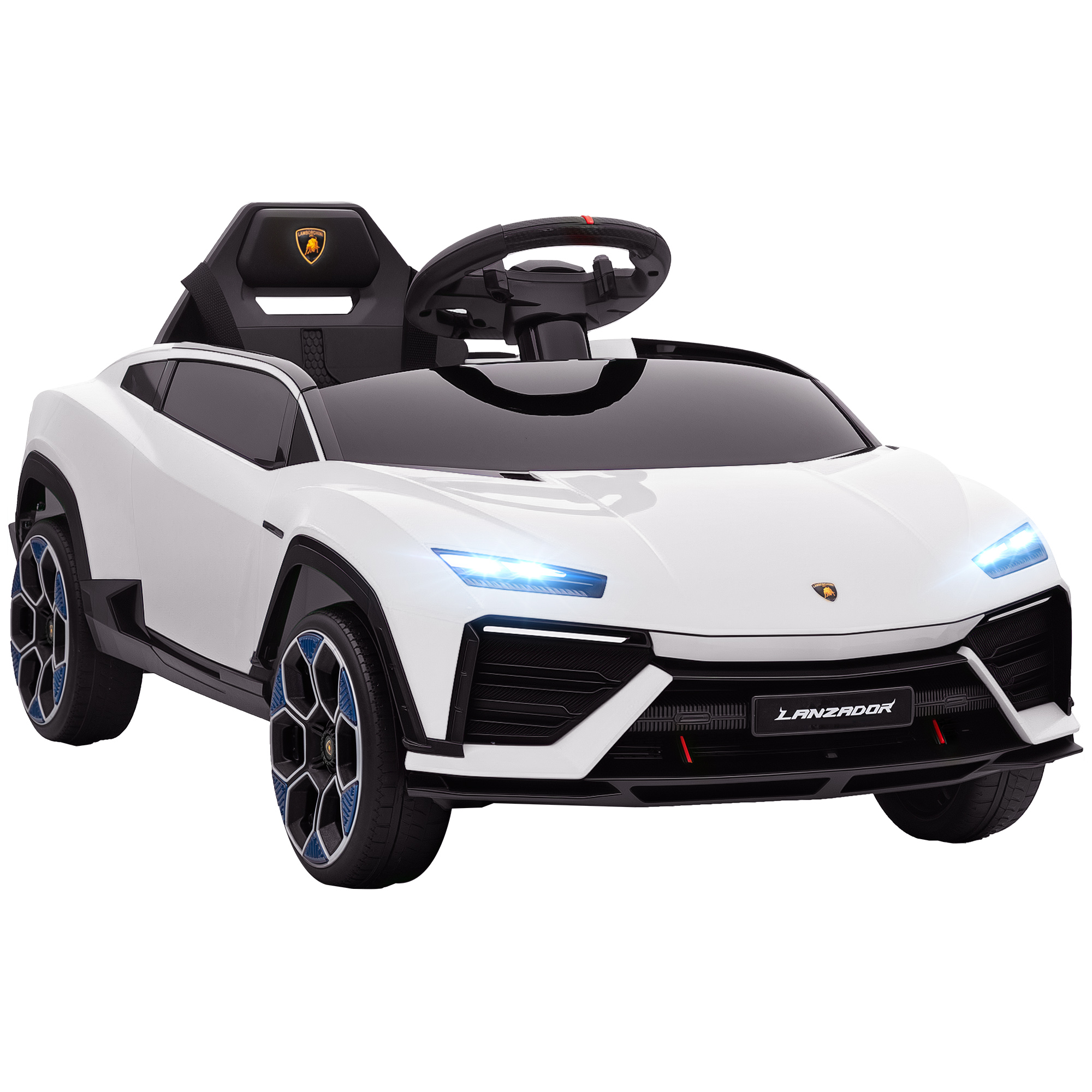 VERNWALL 12V Licensed Lamborghini Kids Electric Car - White - Life Essentials