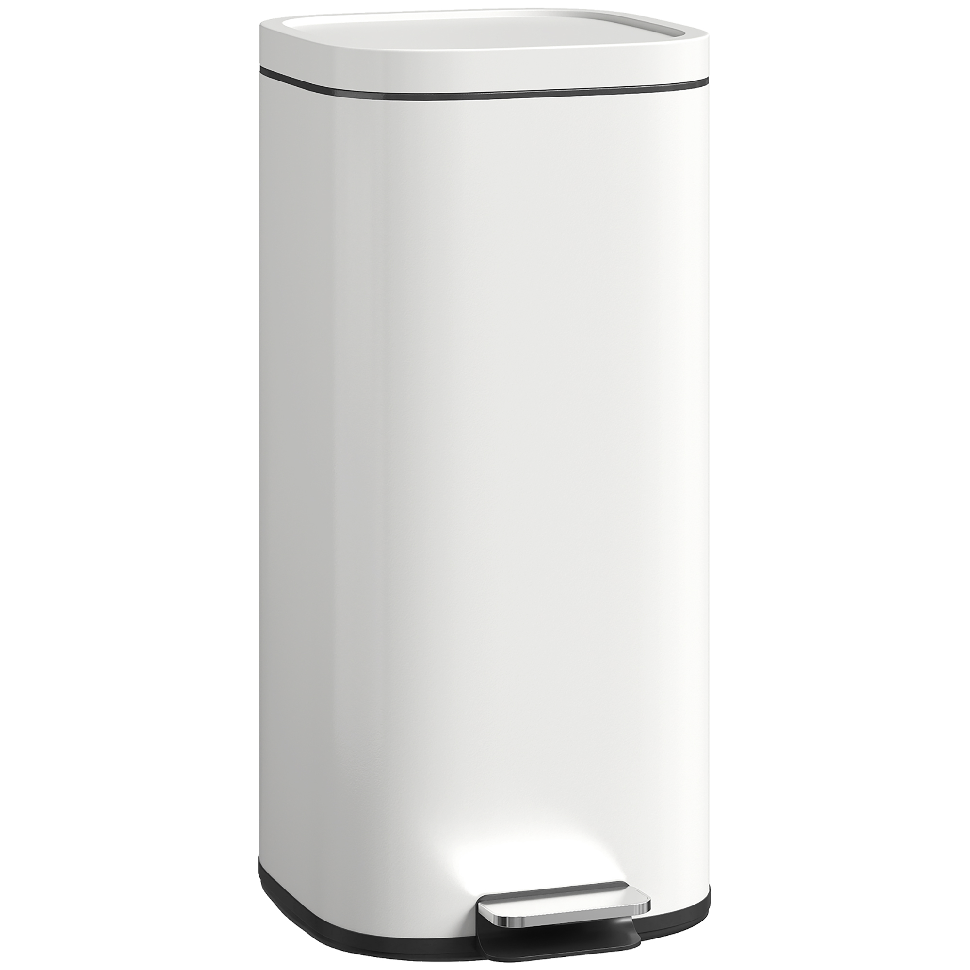 WEALDRIC 30L Rubbish Bin Compact Pedal with Soft-Close, Stay-Open Lid, Removable Bucket - Cream - Life Essentials